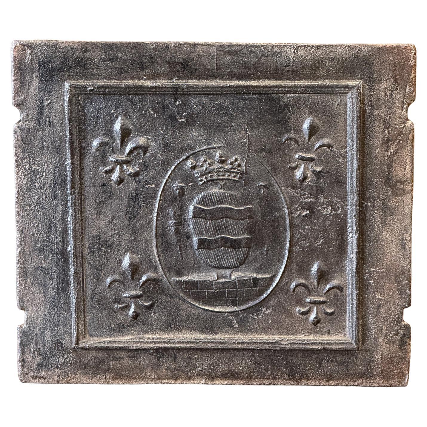 French Louis XIV Period 'Coat of Arms' Fireback / Backsplash, 17th Century For Sale