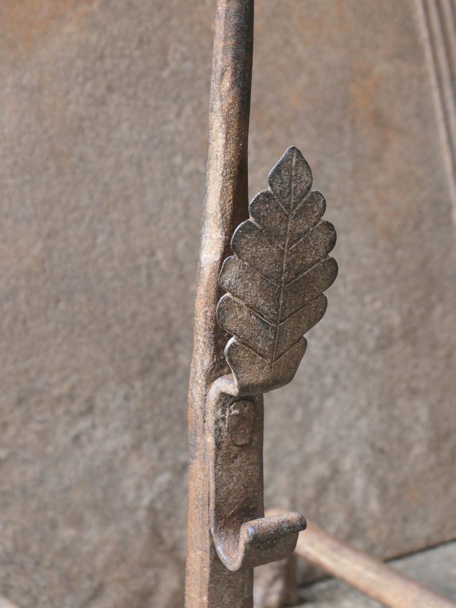 French Louis XIV Period Fireplace Andirons or Fire Grate, 17th-18th Century 8