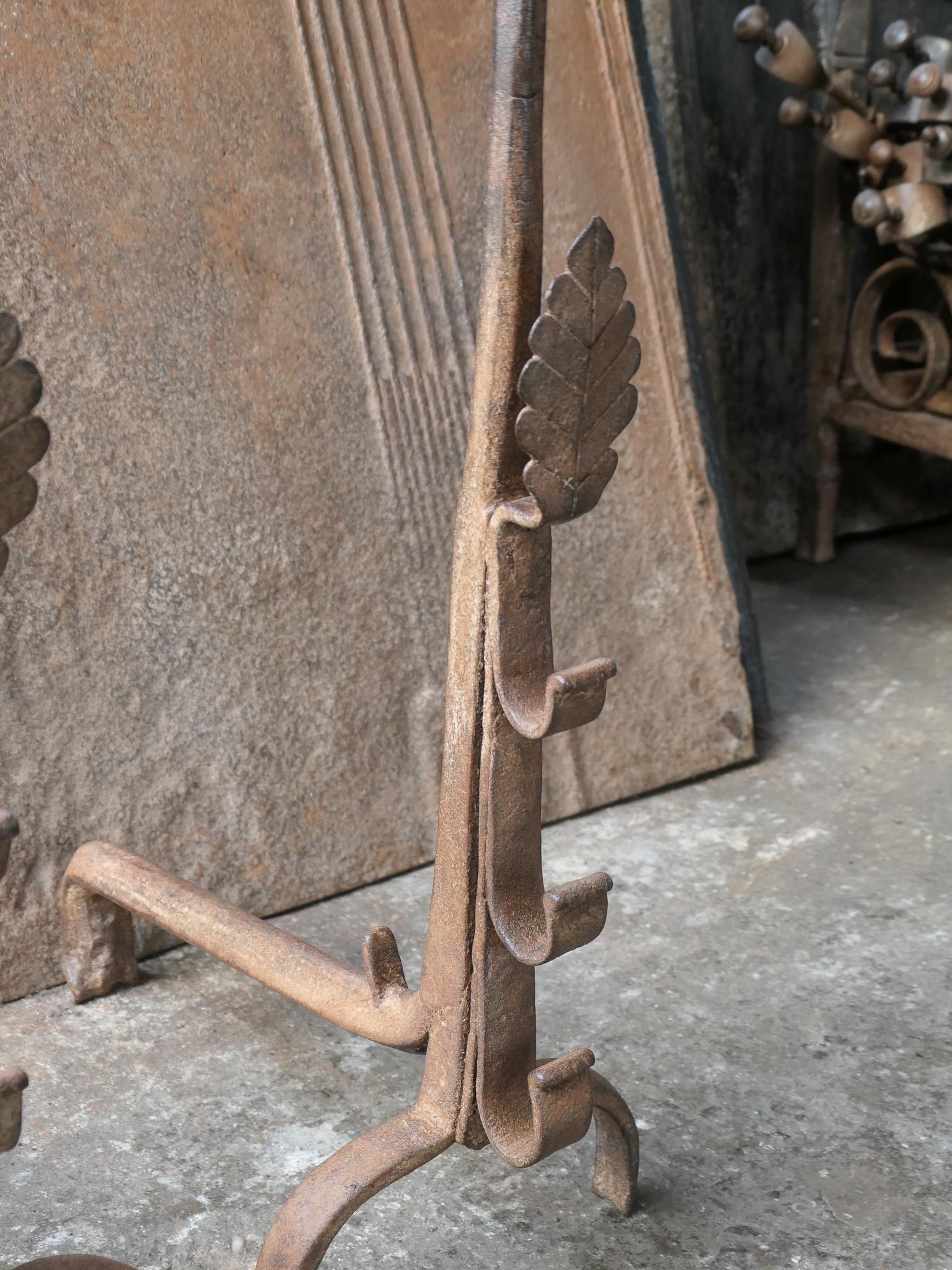 French Louis XIV Period Fireplace Andirons or Fire Grate, 17th-18th Century 10