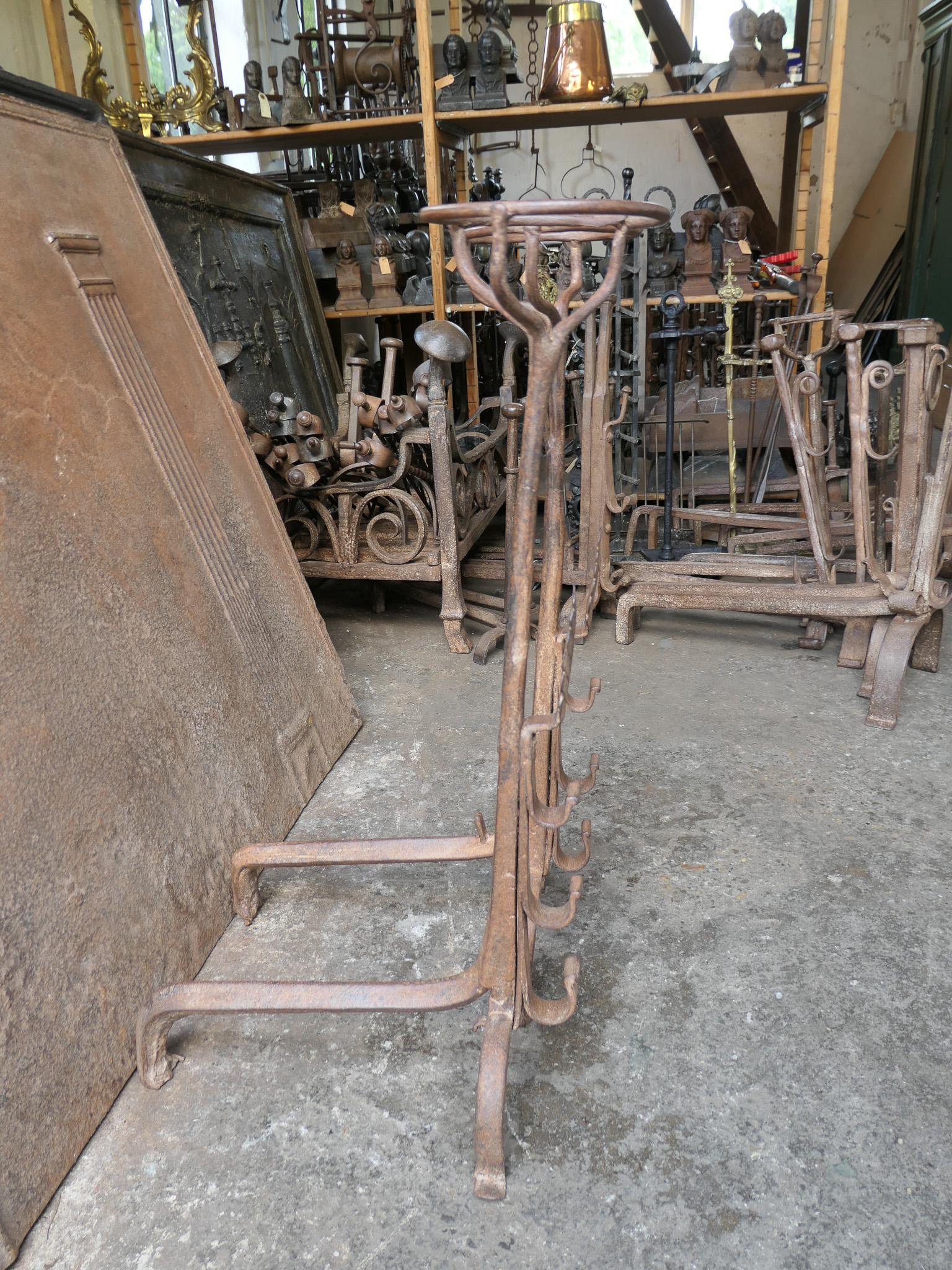 French Louis XIV Period Fireplace Andirons or Fire Grate, 17th-18th Century 3