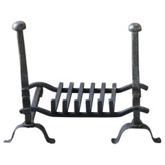 French Louis XIV Period Fireplace Andirons or Fire Grate, 17th-18th Century