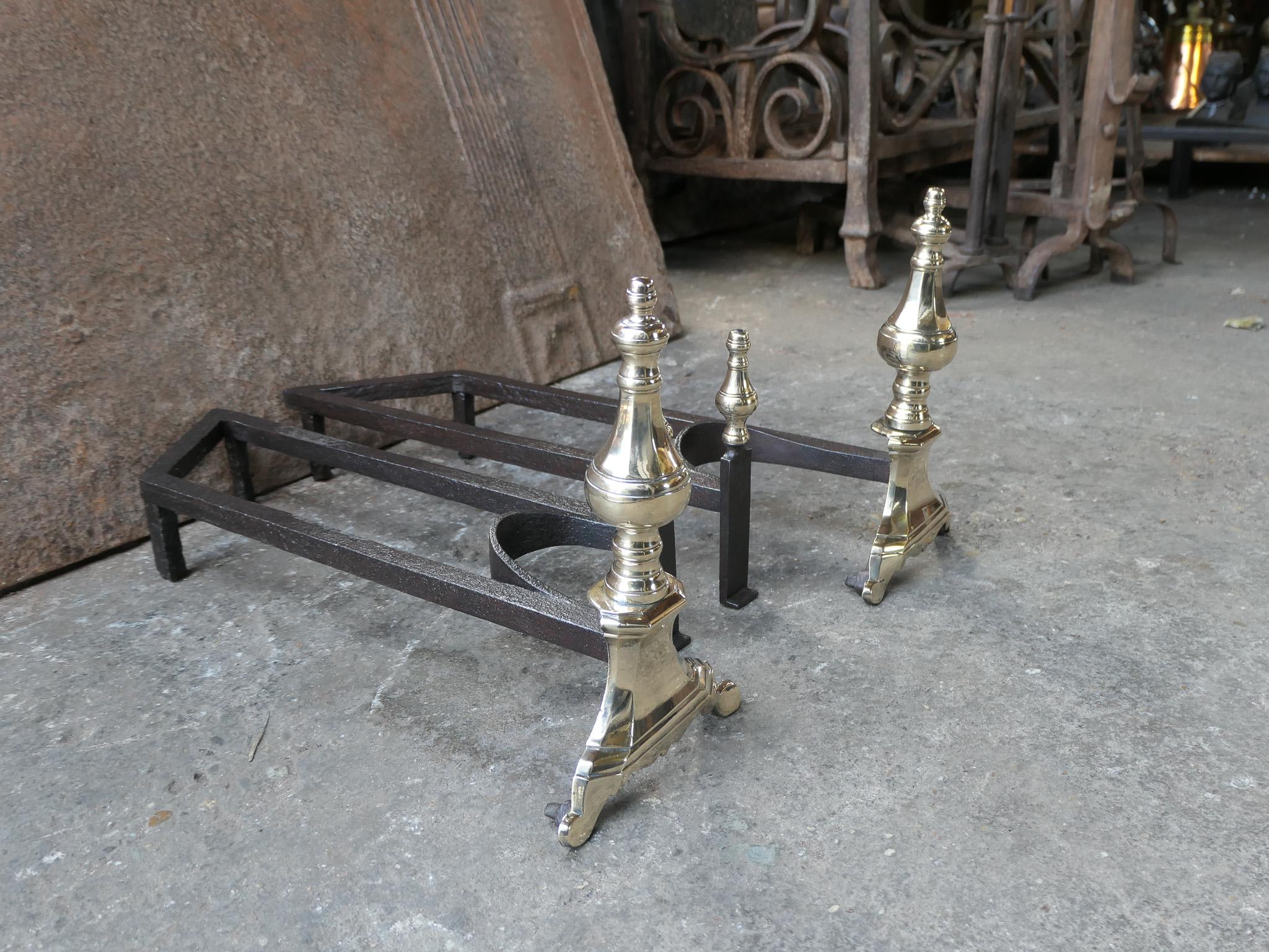 French Louis XIV Period Fireplace Andirons or Fire Grate, 17th Century For Sale 6