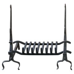 French Louis XIV Period Fireplace Andirons or Fire Grate, 17th Century