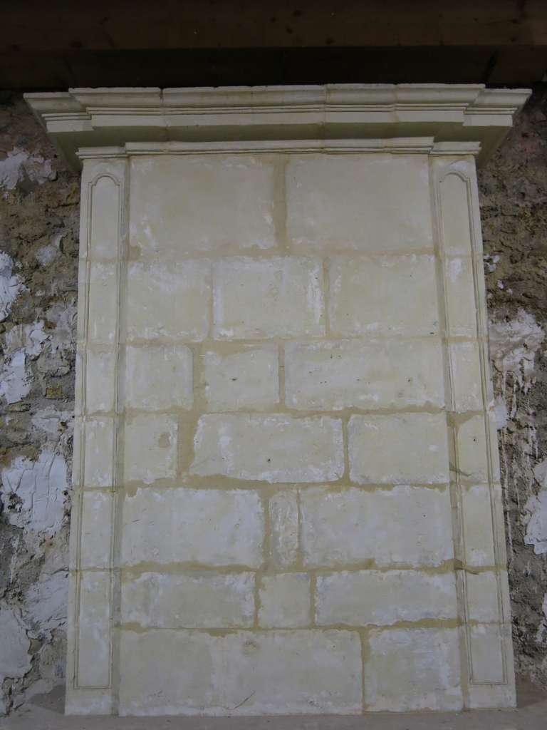 French Louis XIV Period Fireplace with Trumeau Limestone 18th C Paris-France For Sale 4