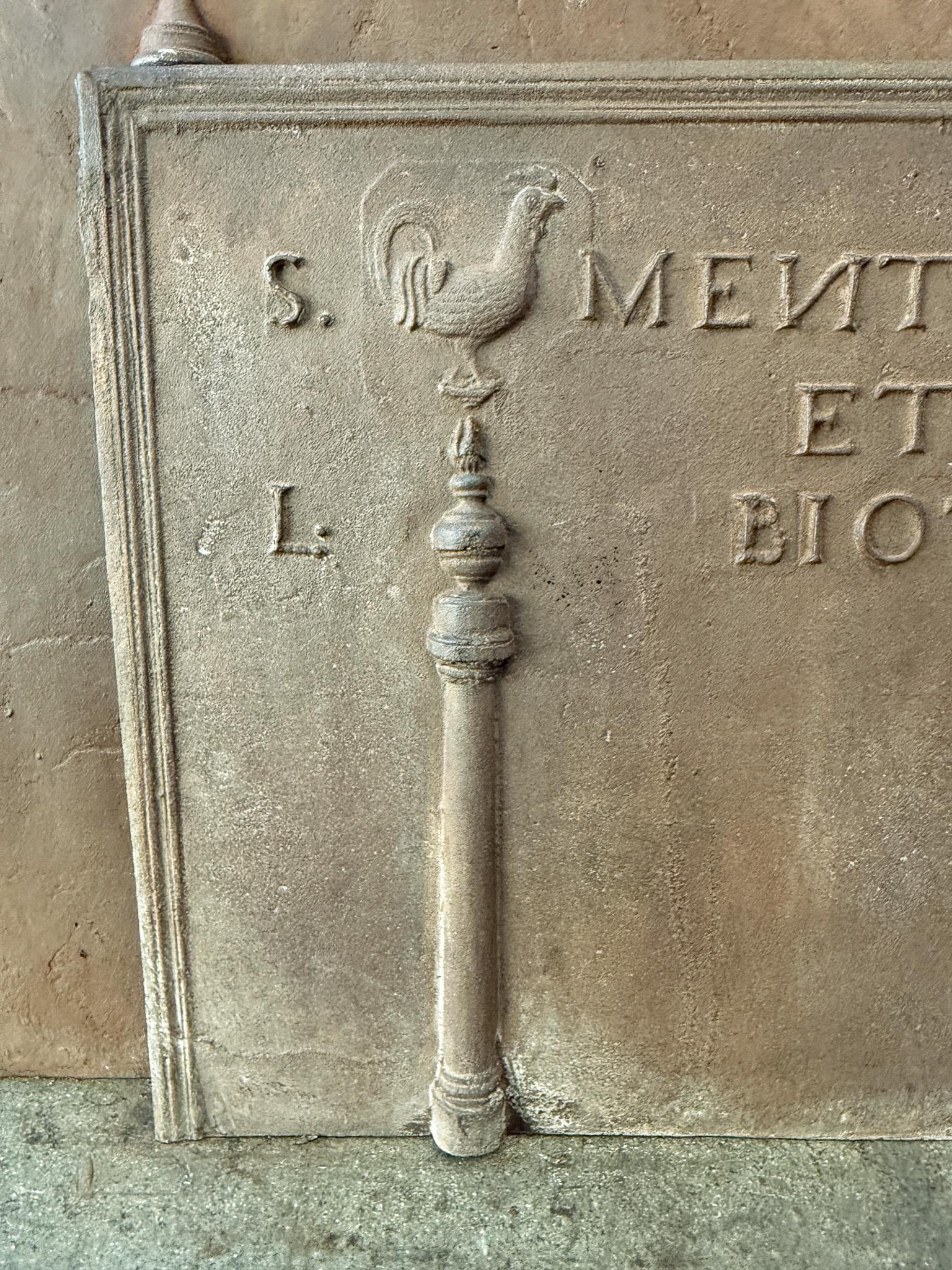 French Louis XIV Period 'Pillars of Hercules' Fireback / Backsplash, 18th C. For Sale 4