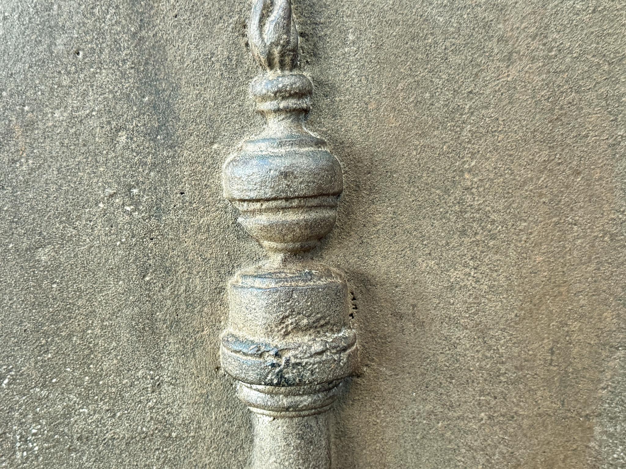 Iron French Louis XIV Period 'Pillars of Hercules' Fireback / Backsplash, 18th C. For Sale