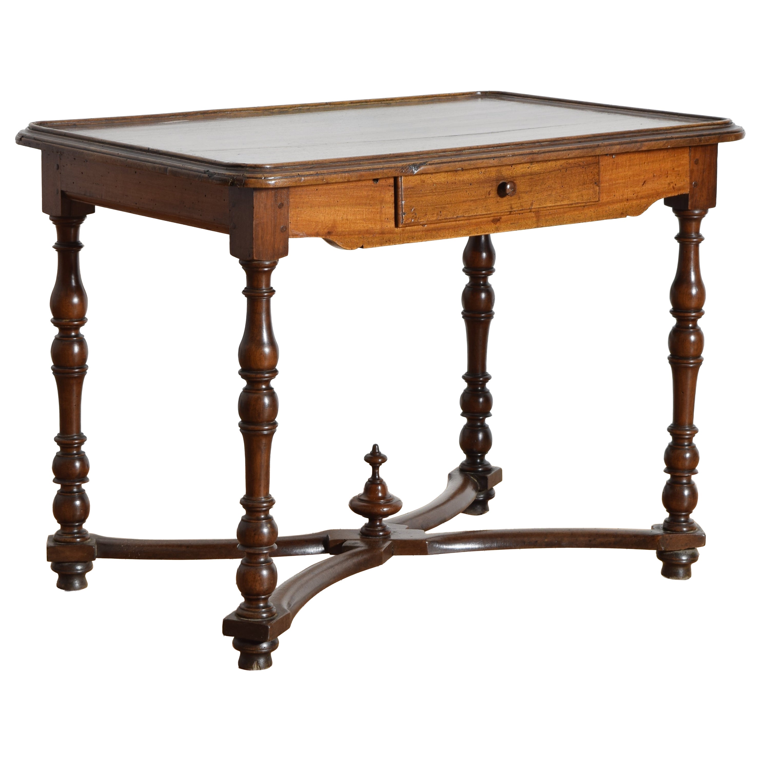 French Louis XIV Period Walnut 1-Drawer Side Table, early 18th century