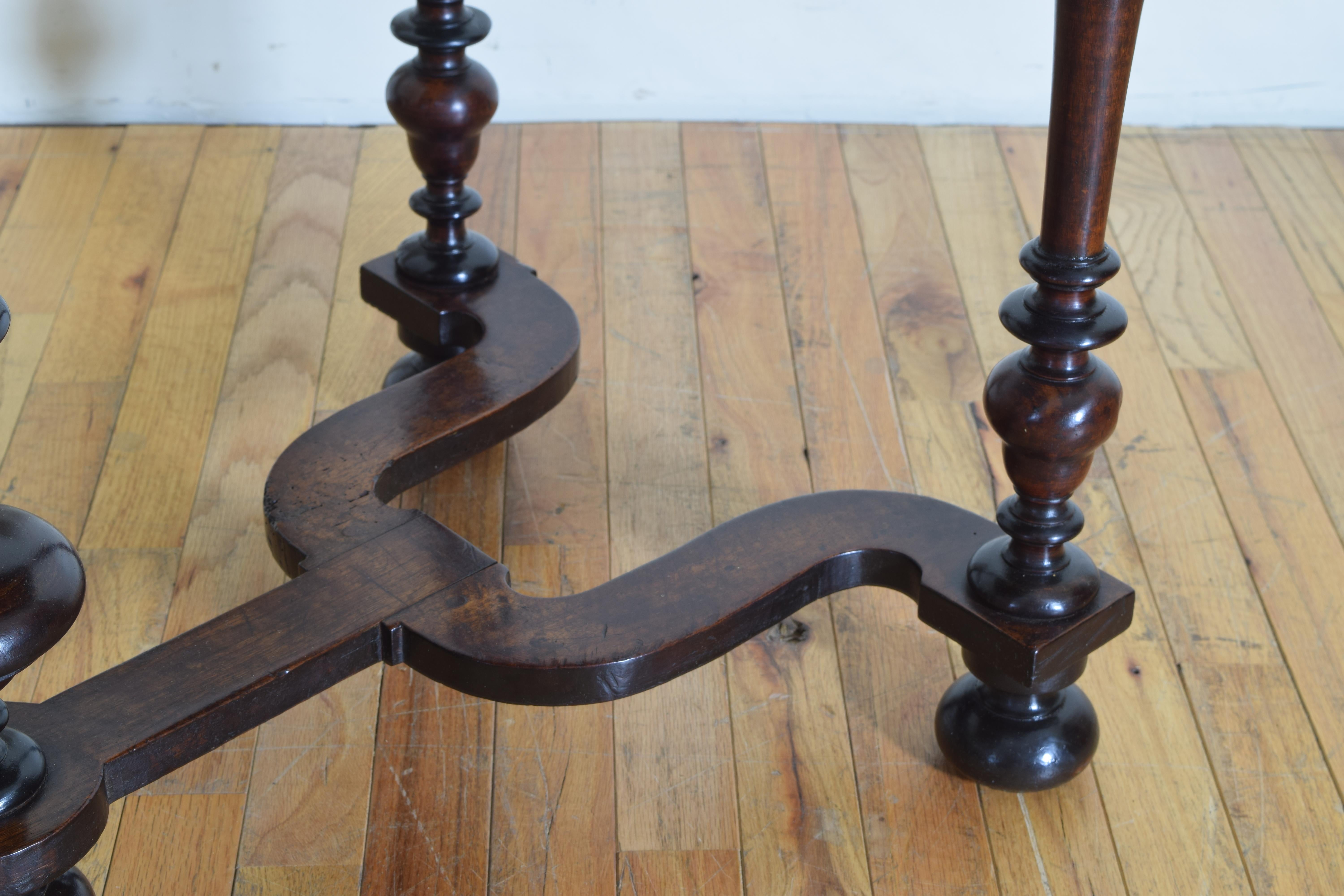 French Louis XIV Period Walnut 1-Drawer Table, Early 18th Century 7