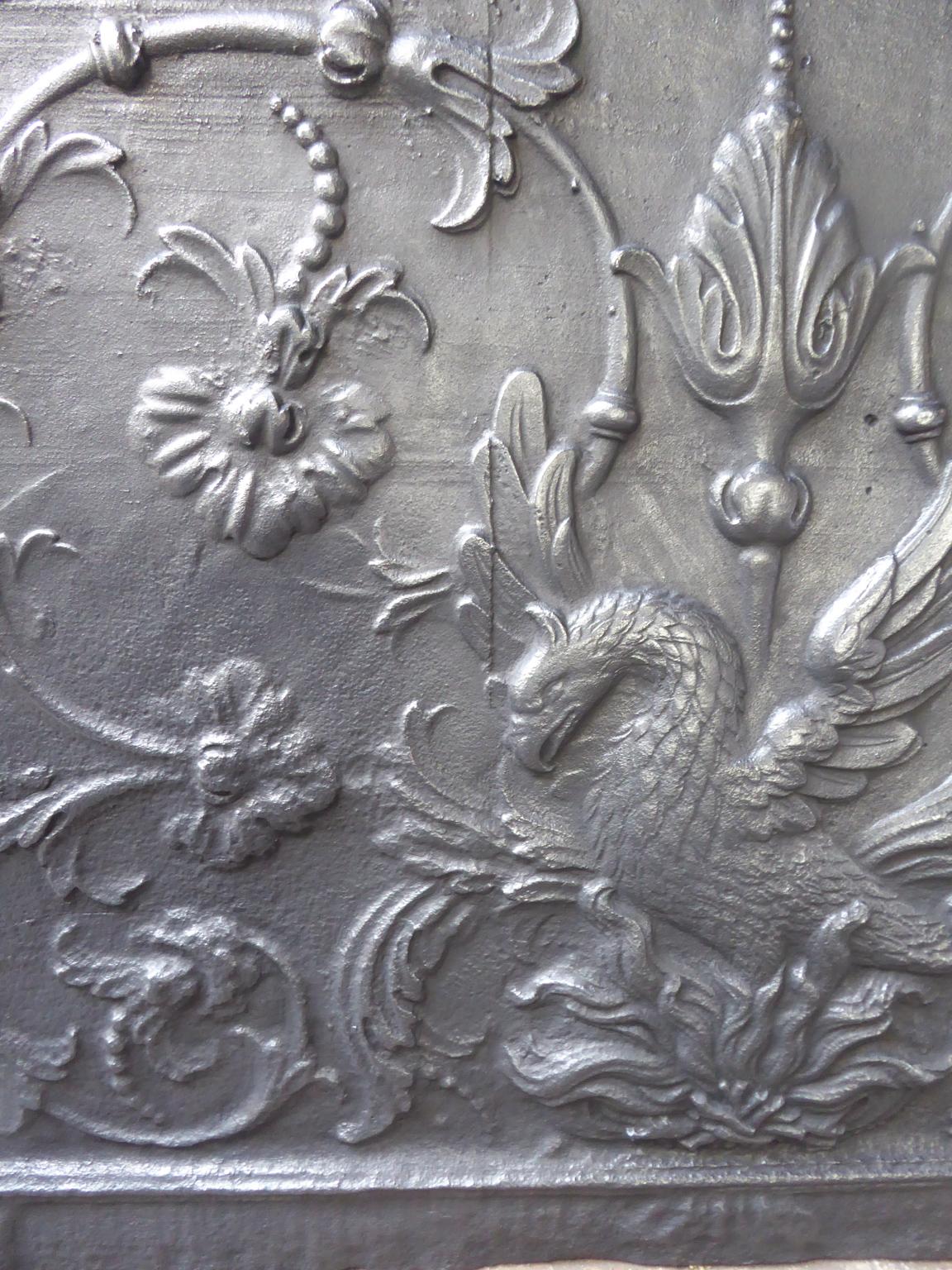 French Louis XIV 'Phoenix' Fireback, 17th-18th Century 2