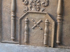 French Louis XIV 'Pillars with Saint Andrew's Cross' Fireback / Backsplash