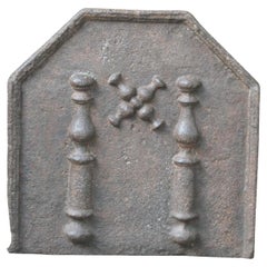 Antique French Louis XIV 'Pillars with Saint Andrew's Cross' Fireback / Backsplash