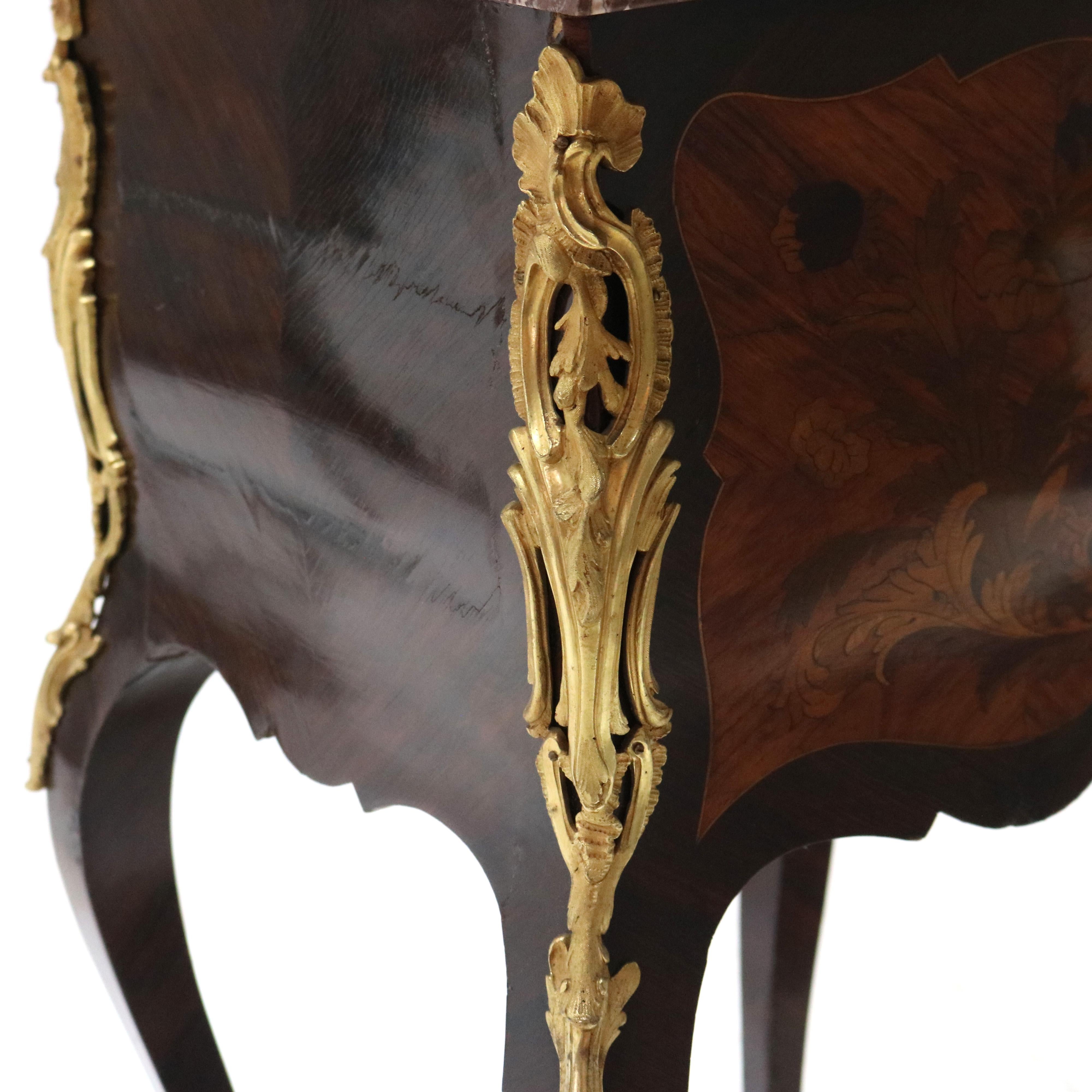 Französischer Louis XIV Palisander, Königsholz & Ormolu Rouge Marmor Beistelltisch 20.Jh. im Angebot 8