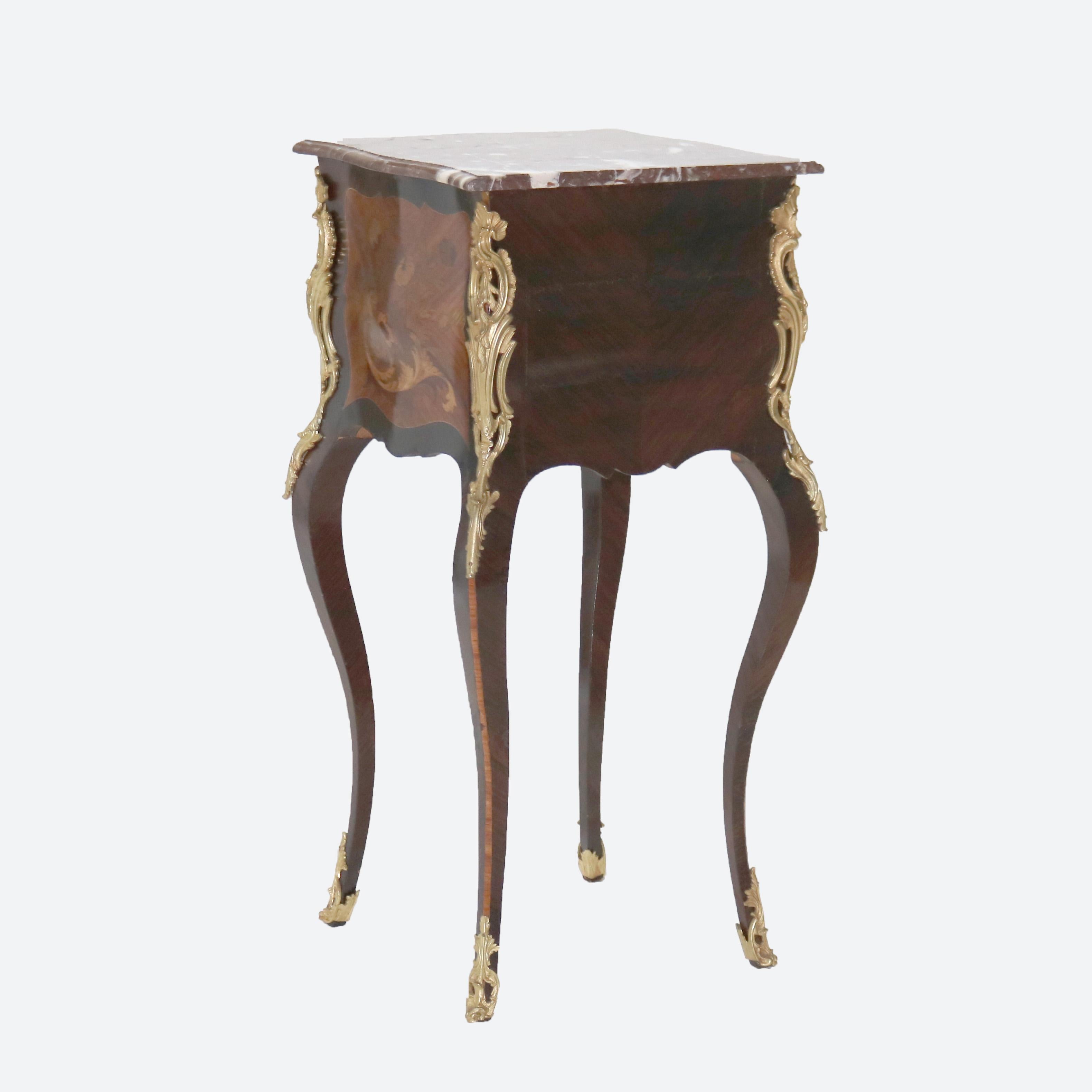 Französischer Louis XIV Palisander, Königsholz & Ormolu Rouge Marmor Beistelltisch 20.Jh. im Angebot 2