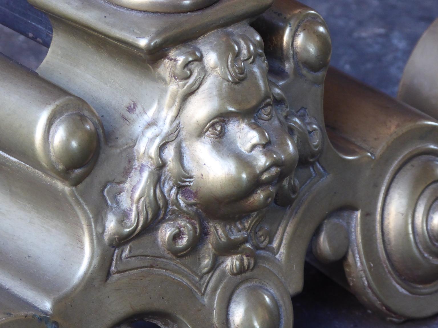 French Louis XIV Style Andirons or Firedogs 2