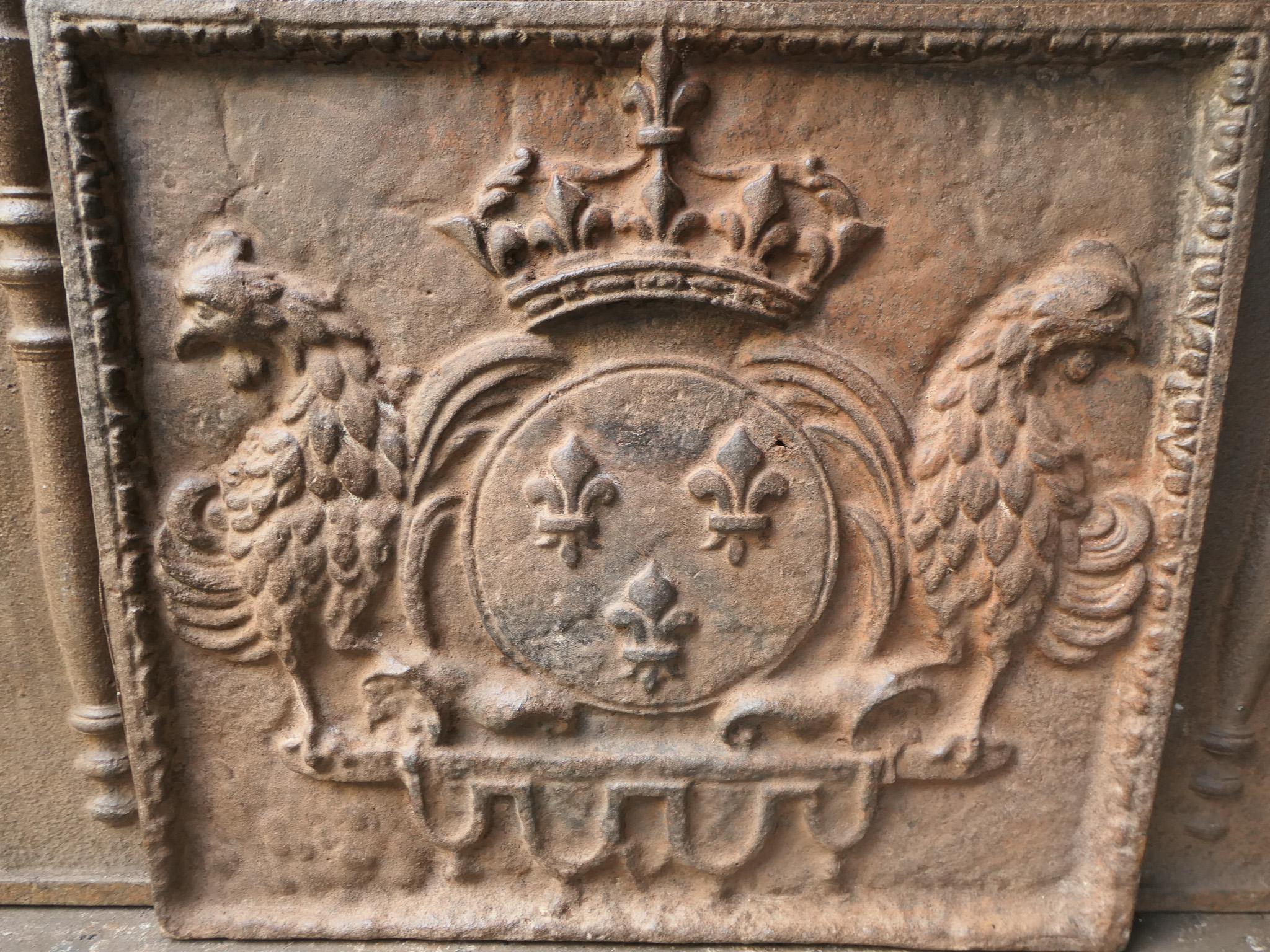 French Louis XIV Style 'Arms of France' Fireback / Backsplash, 20th Century For Sale 5
