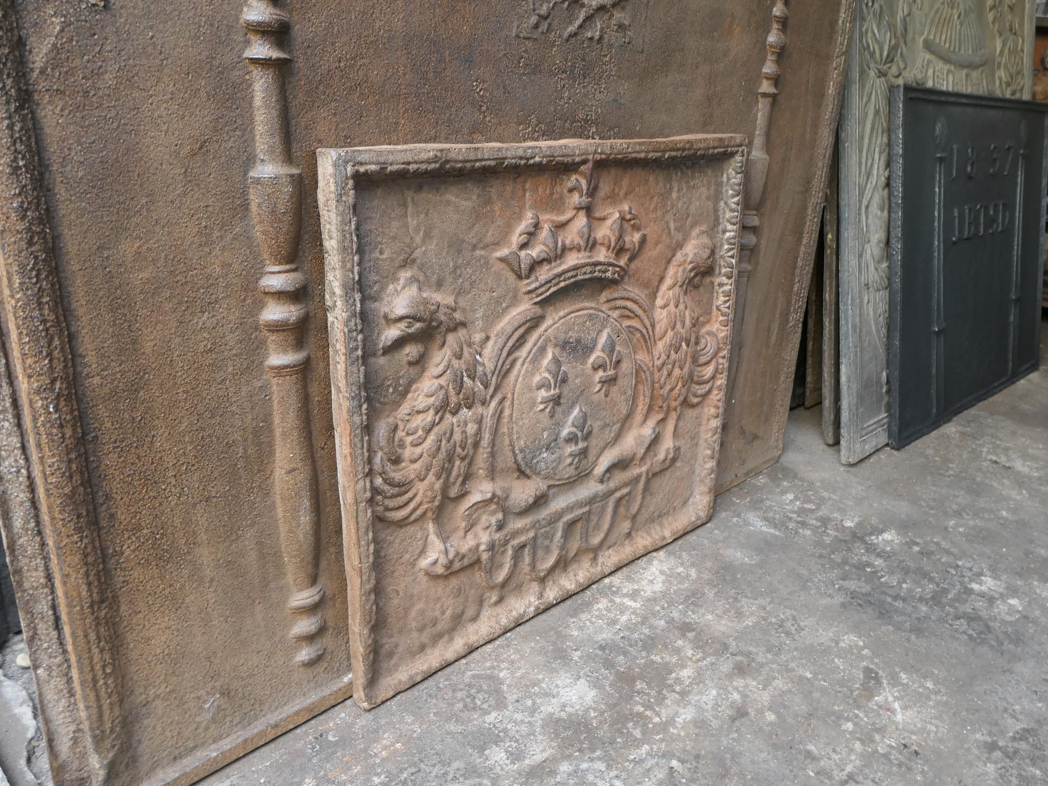 French Louis XIV Style 'Arms of France' Fireback / Backsplash, 20th Century For Sale 6