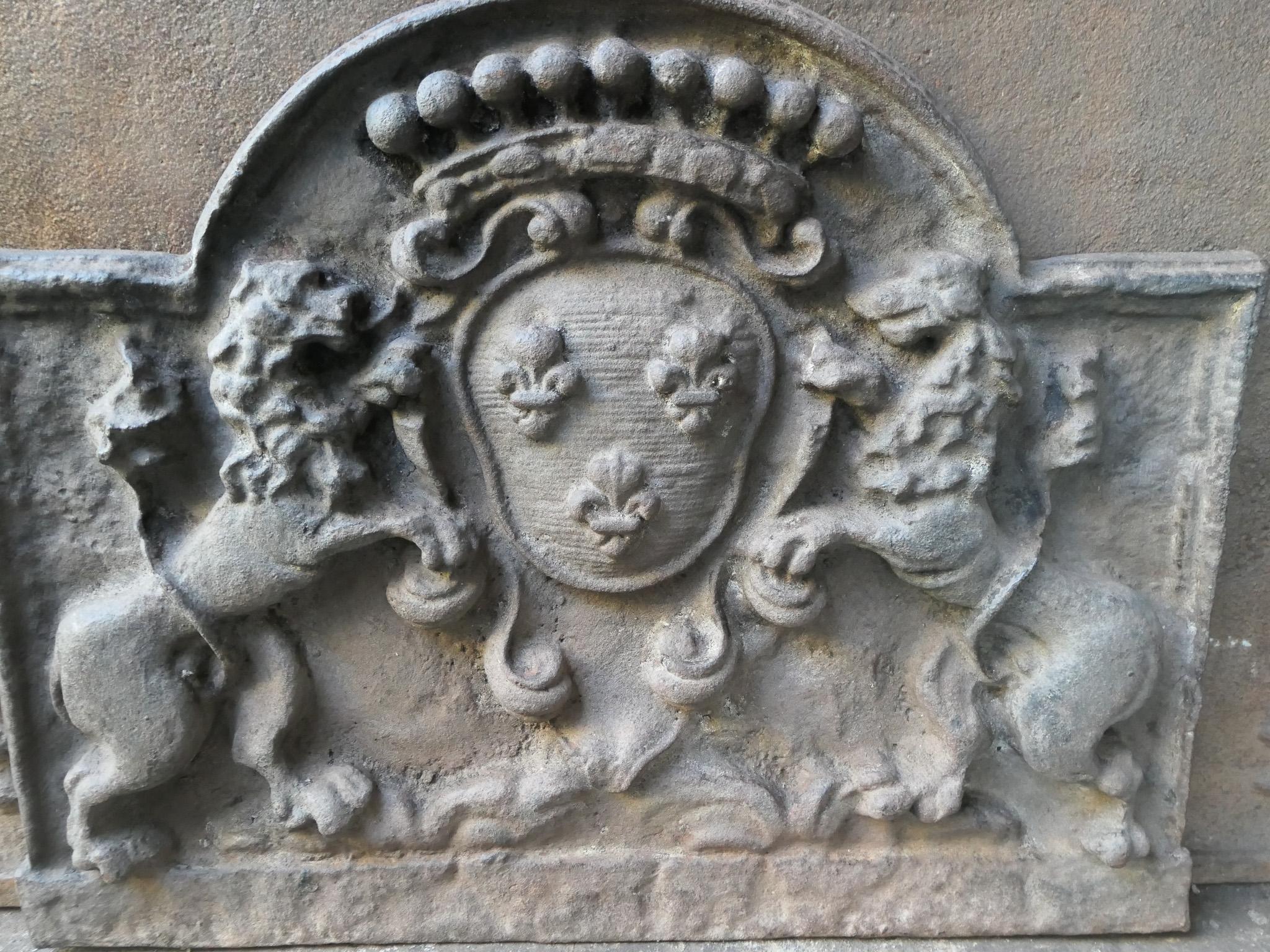 Plaque de cheminée française de style Louis XIV « Arms of France », 20e siècle en vente 4