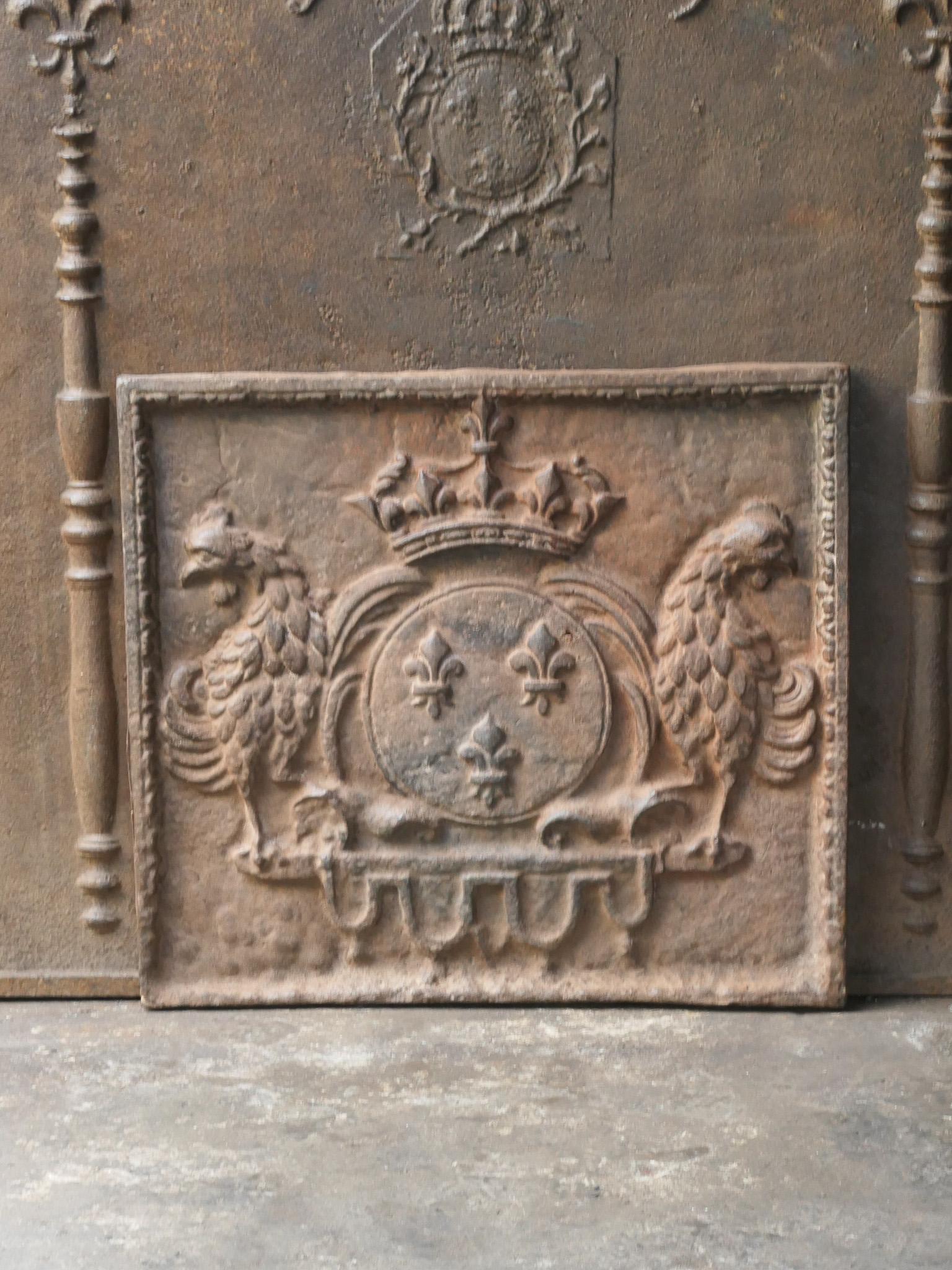 French Louis XIV Style 'Arms of France' Fireback / Backsplash, 20th Century In Good Condition For Sale In Amerongen, NL