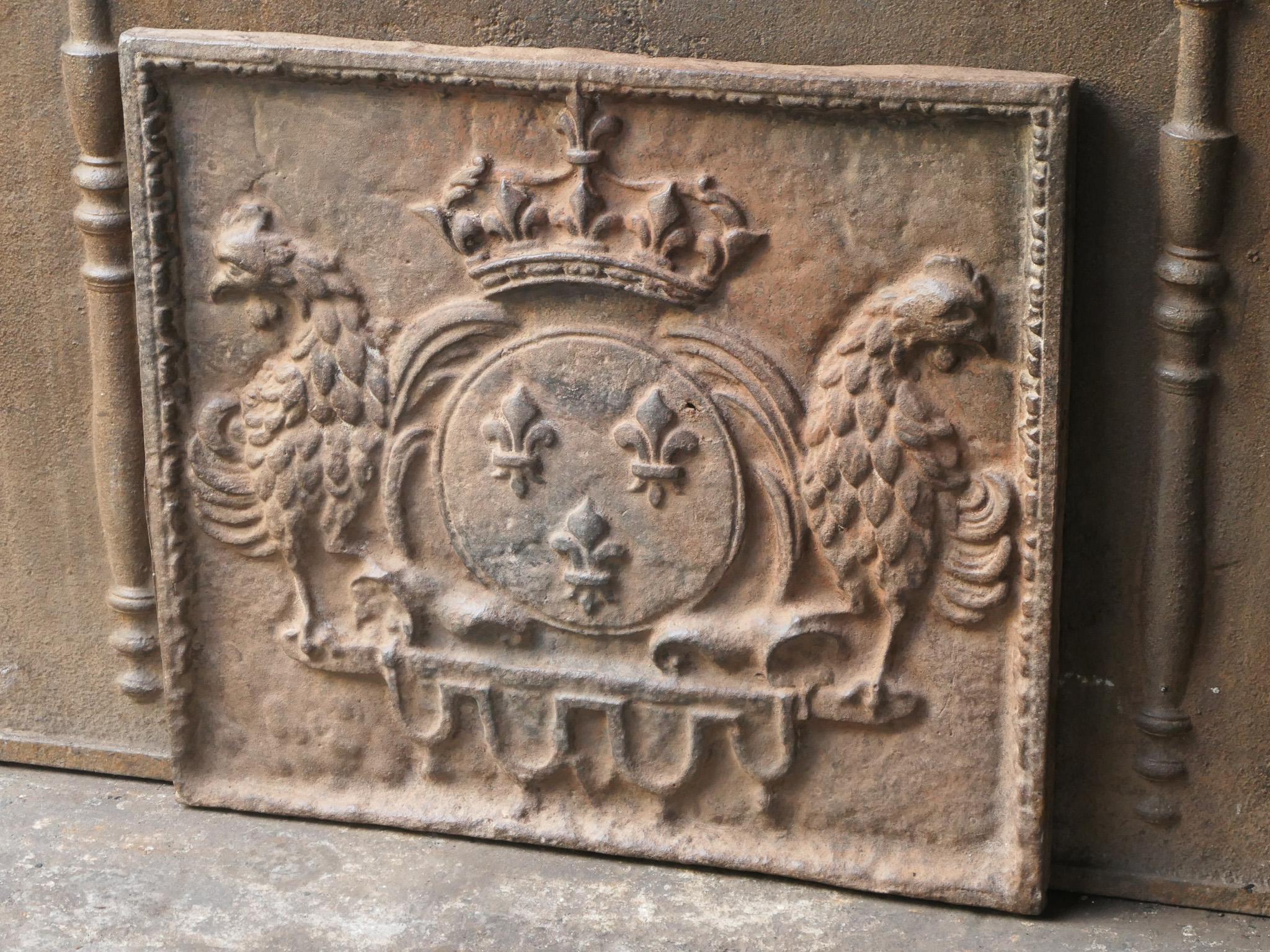 French Louis XIV Style 'Arms of France' Fireback / Backsplash, 20th Century For Sale 1