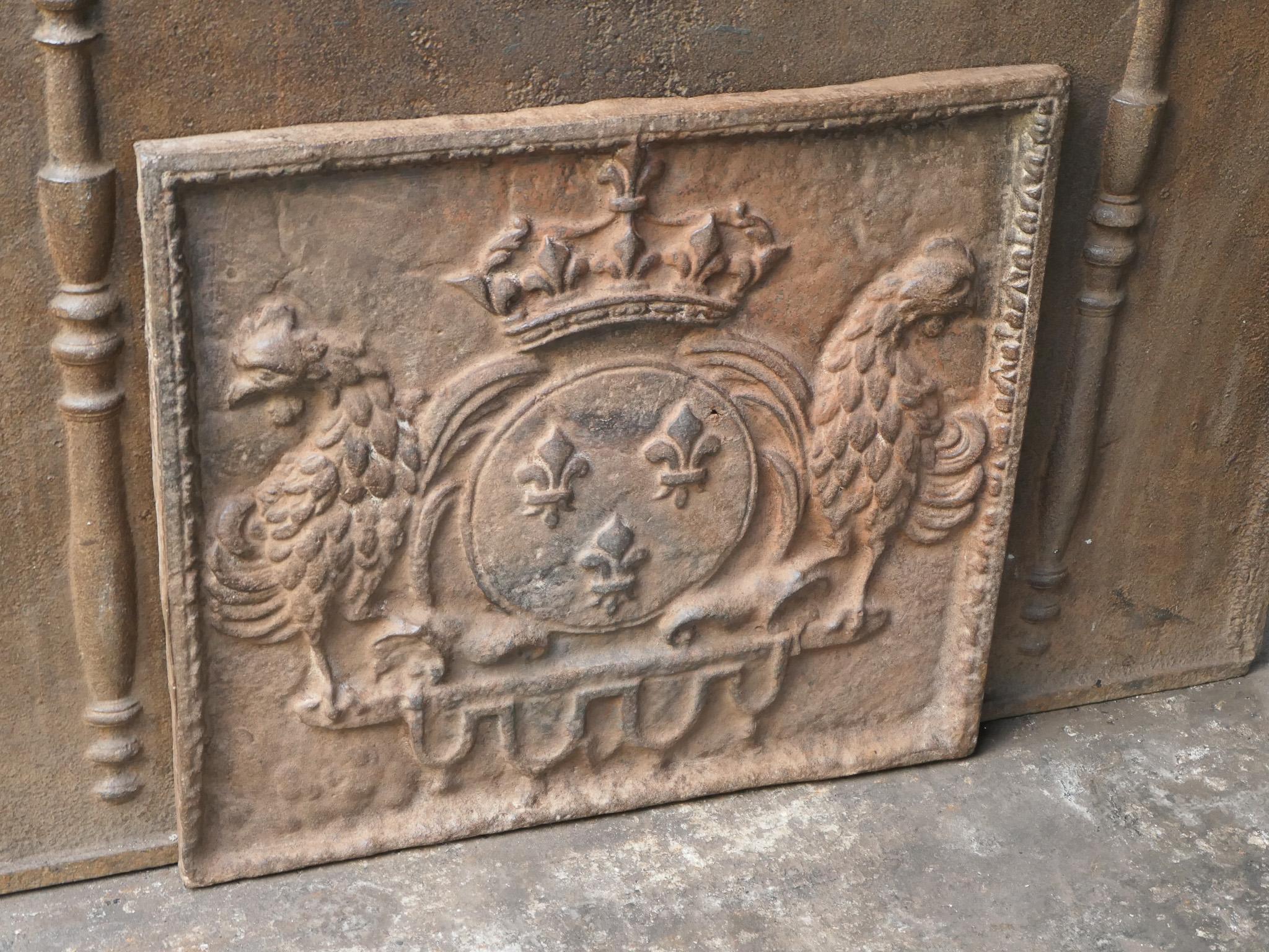 French Louis XIV Style 'Arms of France' Fireback / Backsplash, 20th Century For Sale 2