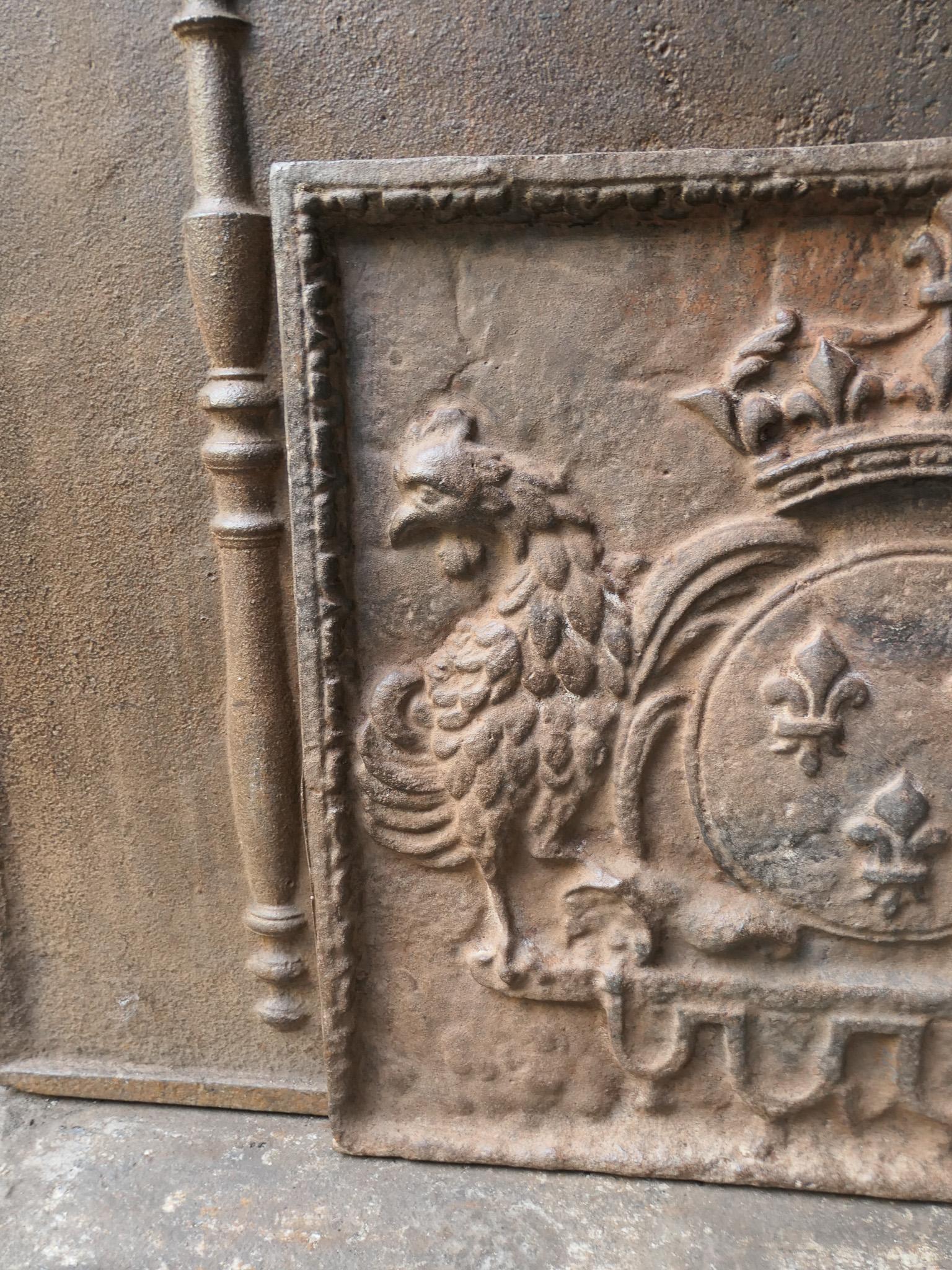 French Louis XIV Style 'Arms of France' Fireback / Backsplash, 20th Century For Sale 4