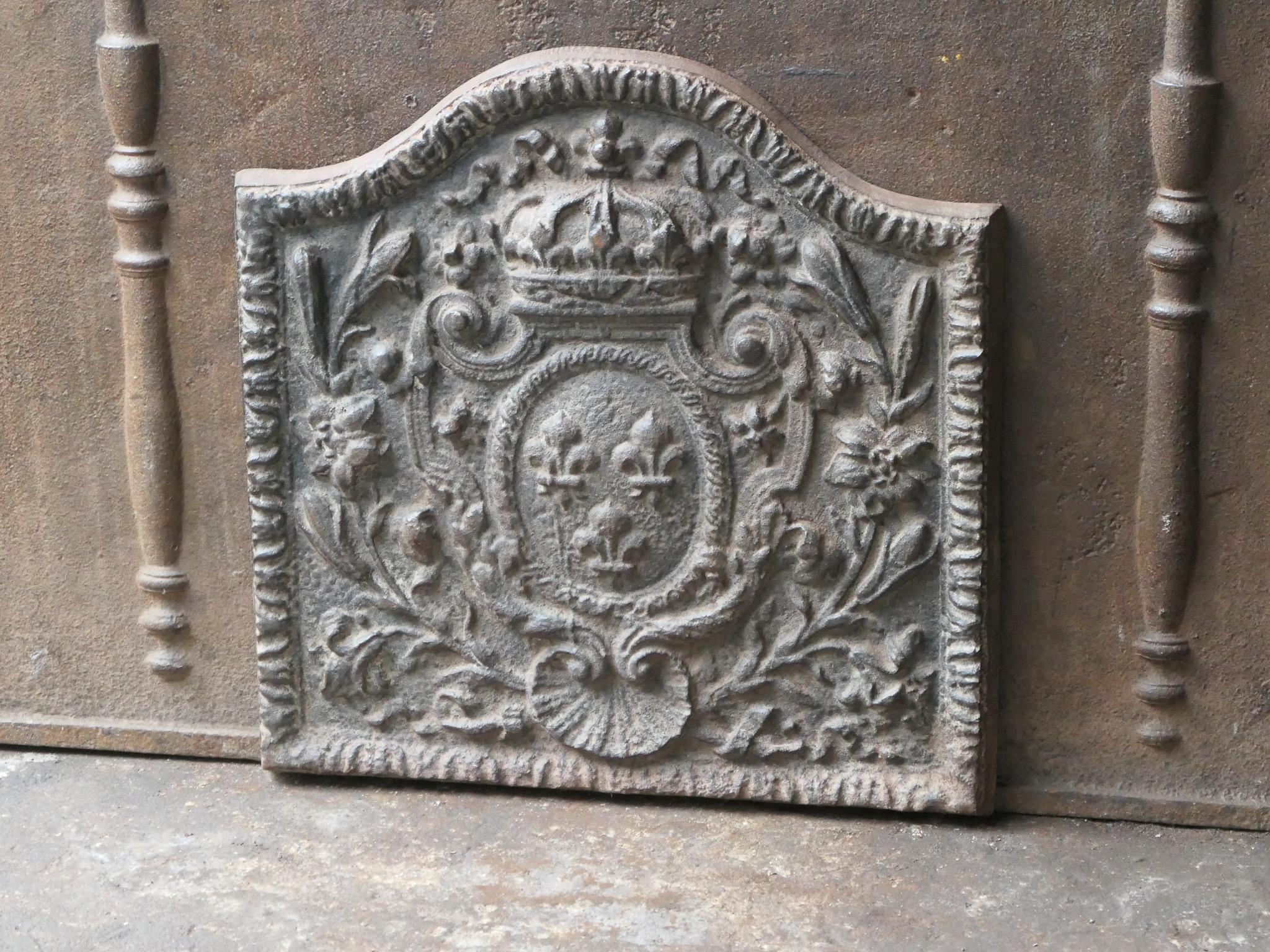 20th Century French Louis XIV Style 'Arms of France' Fireback / Backsplash For Sale