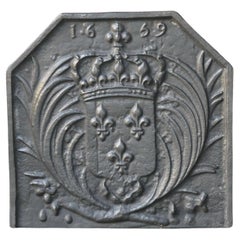 Plaque de cheminée française de style Louis XIV « Arms of France »