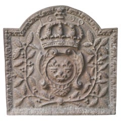 Plaque de cheminée française de style Louis XIV « Arms of France »