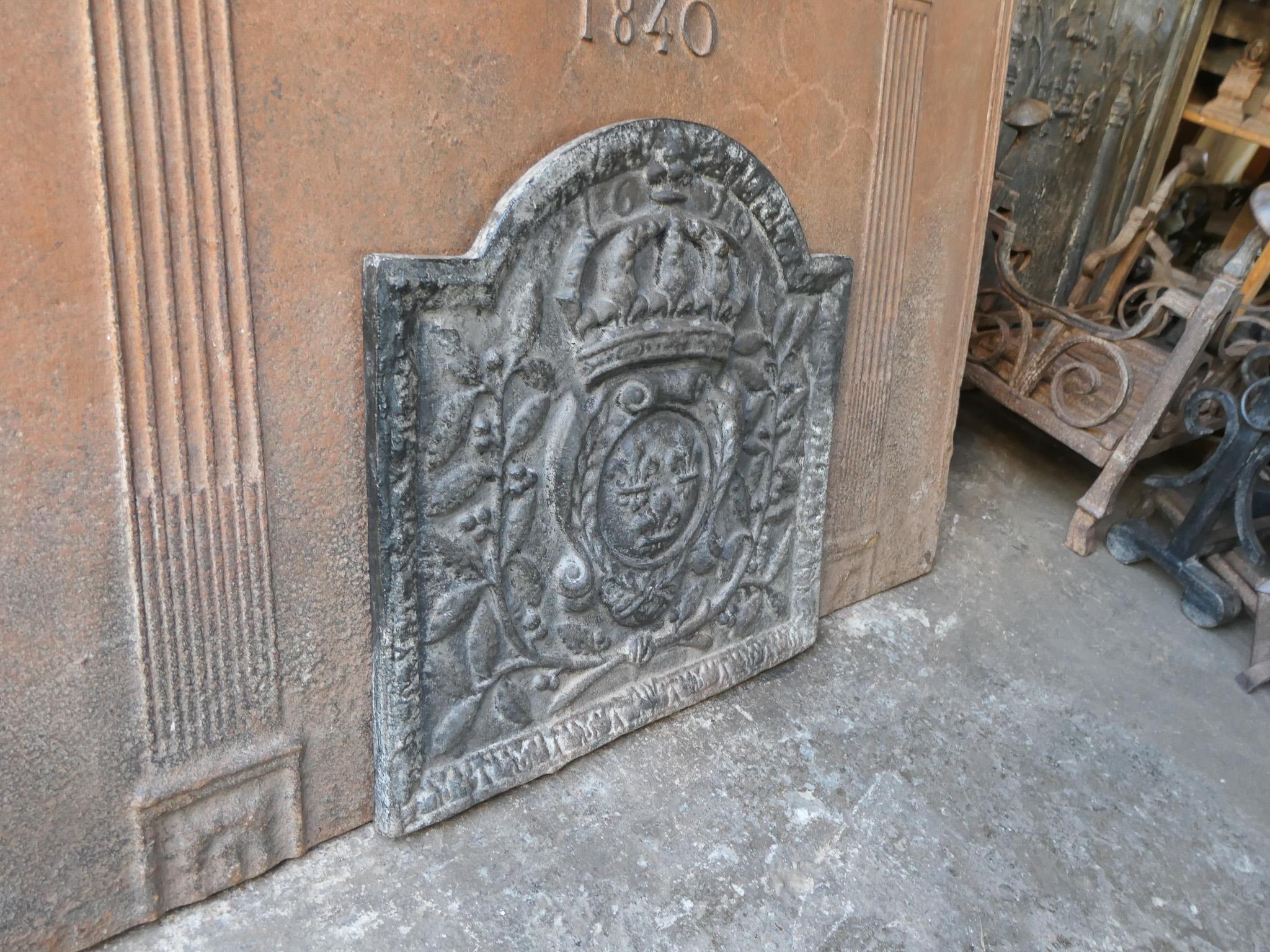 Plaque de cheminée française de style Louis XIV « Arms of France » en vente 5