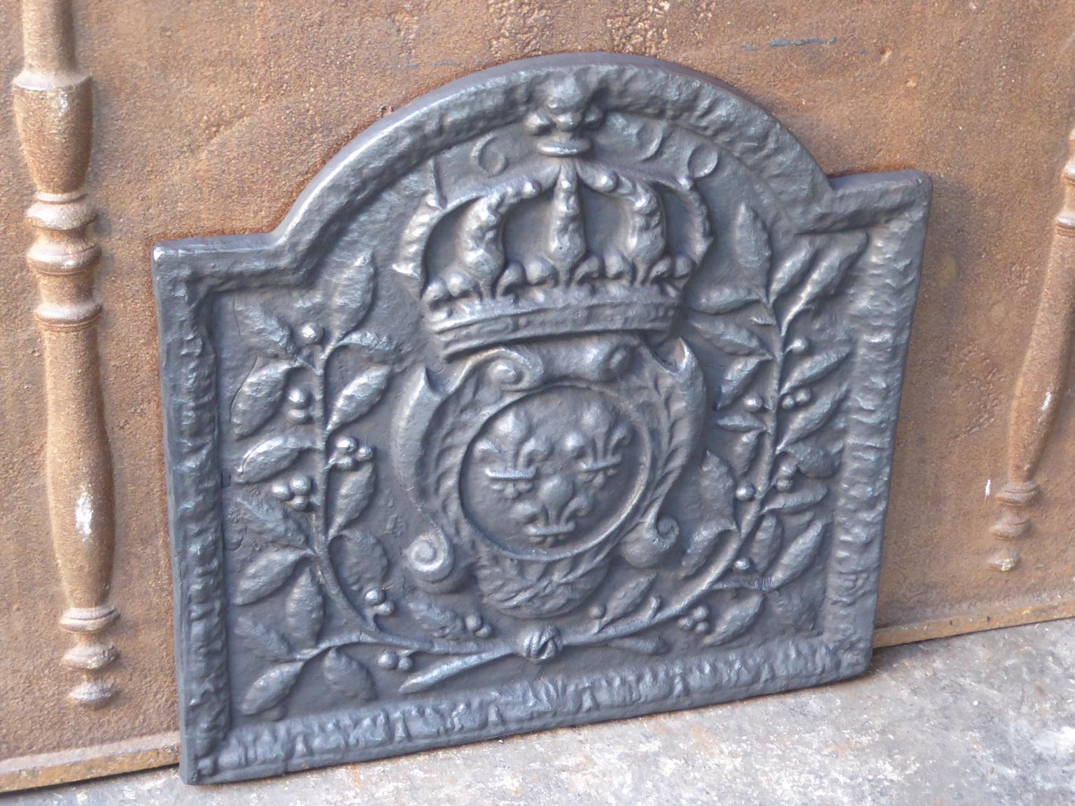 Cast French Louis XIV Style 'Arms of France' Fireback