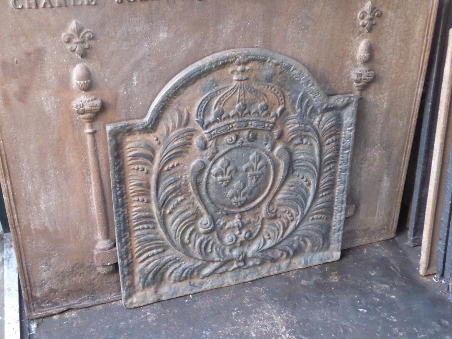 Cast French Louis XIV Style 'Arms of France' Fireback