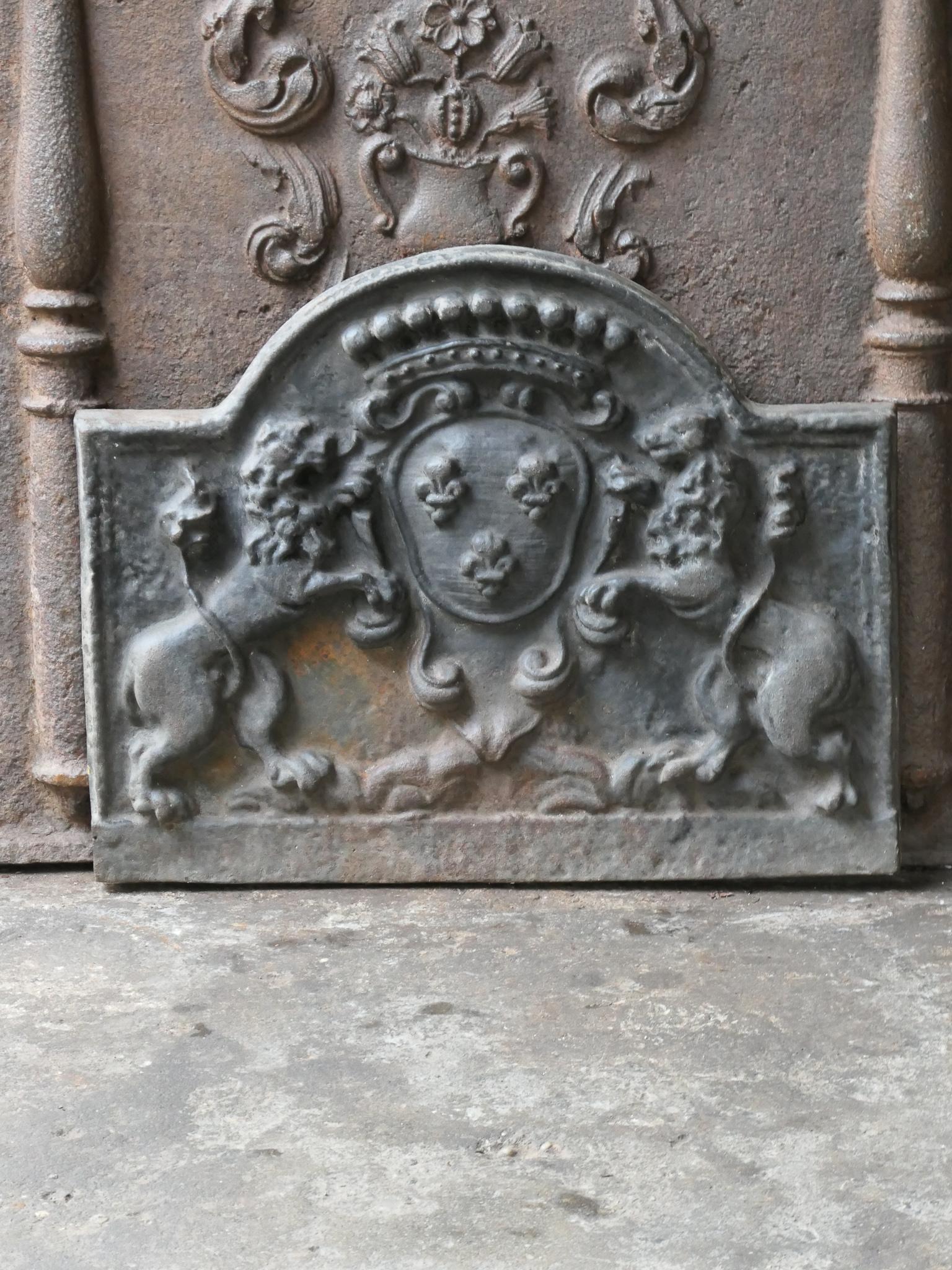 Cast French Louis XIV Style 'Arms of France' Fireback
