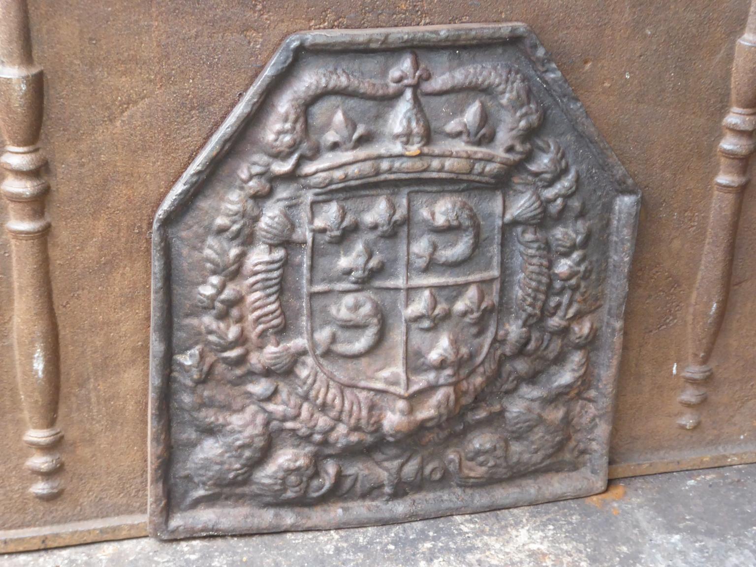 Cast French Louis XIV Style 'Arms of France' Fireback