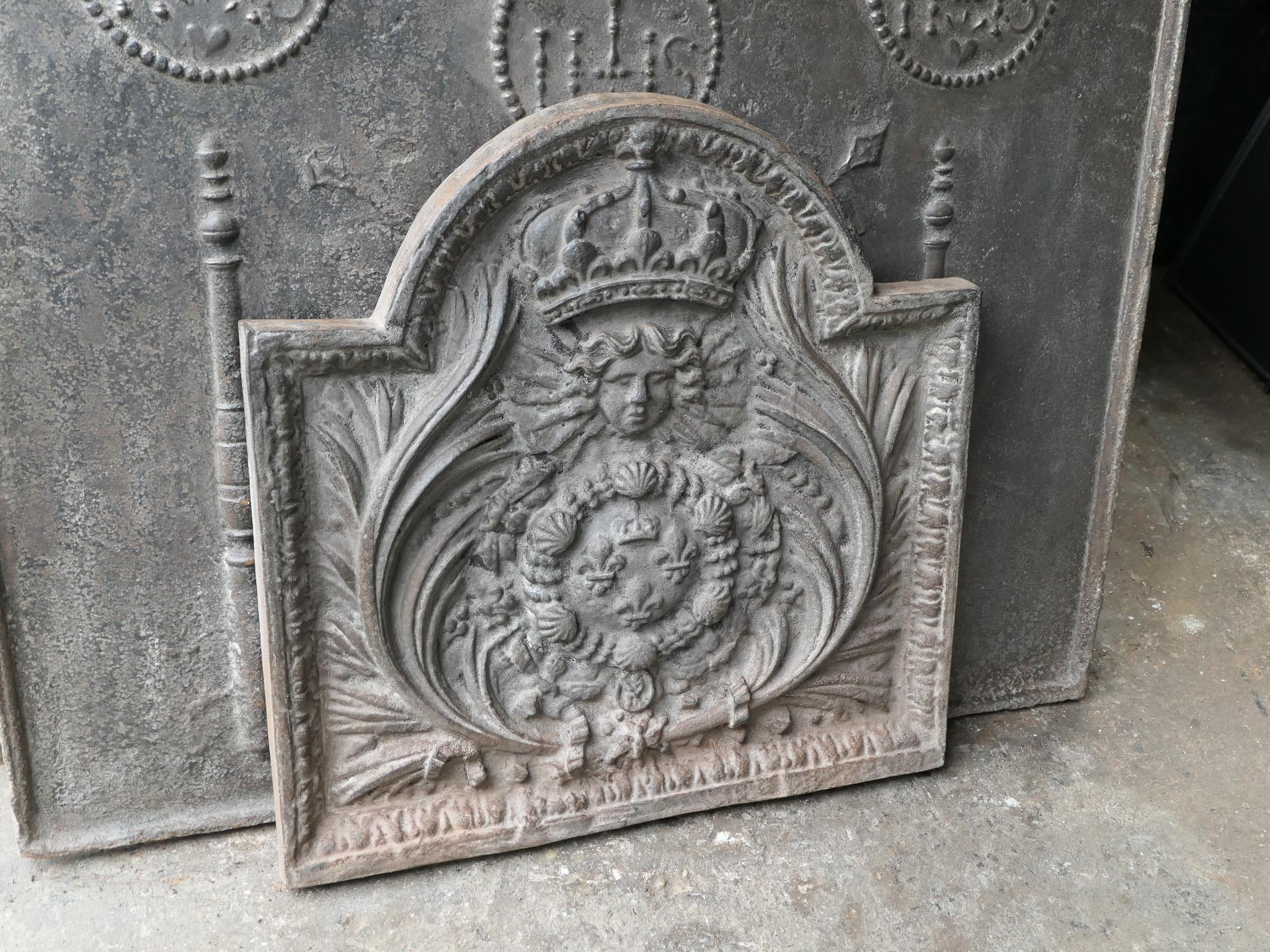 French Louis XIV Style 'Arms of France' Fireback / Backsplash In Good Condition For Sale In Amerongen, NL