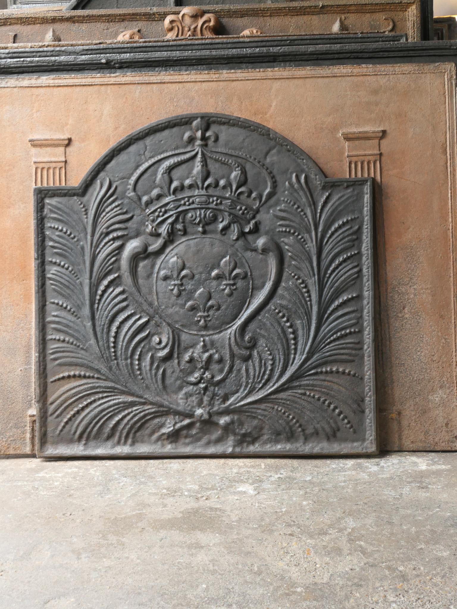 French Louis XIV Style 'Arms of France' Fireback / Backsplash In Good Condition In Amerongen, NL