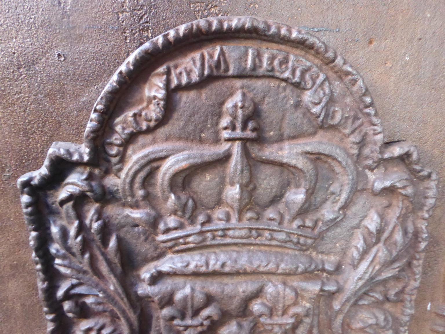 20th Century French Louis XIV Style 'Arms of France' Fireback