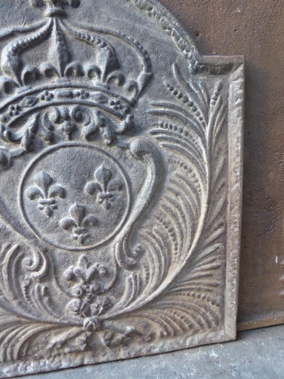 Iron French Louis XIV Style 'Arms of France' Fireback