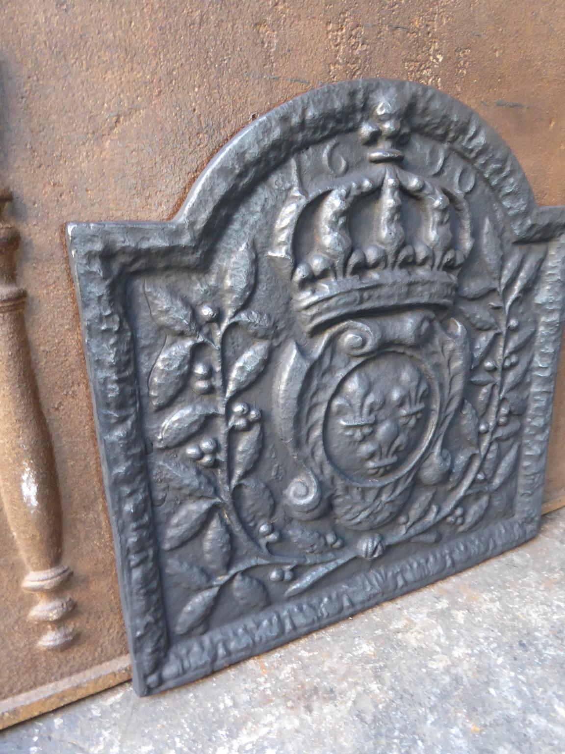 Iron French Louis XIV Style 'Arms of France' Fireback