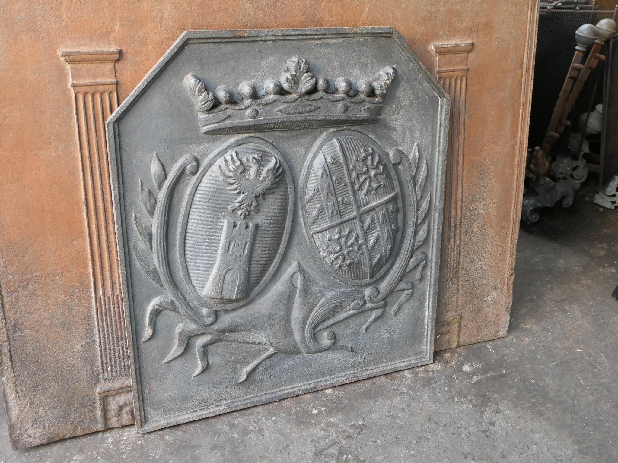 Iron French Louis XIV Style 'Arms of France' Fireback / Backsplash For Sale