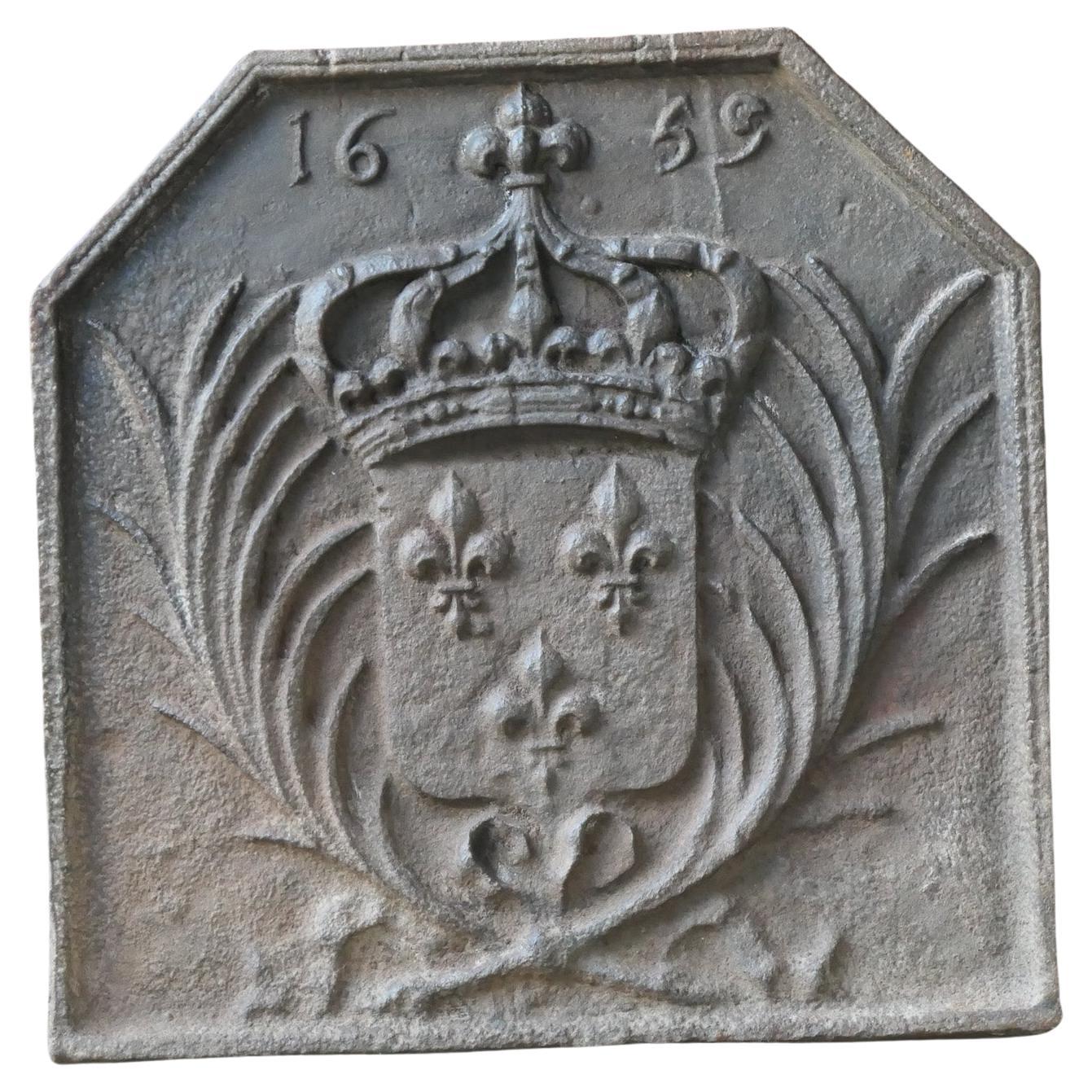 French Louis XIV Style 'Arms of France' Fireback