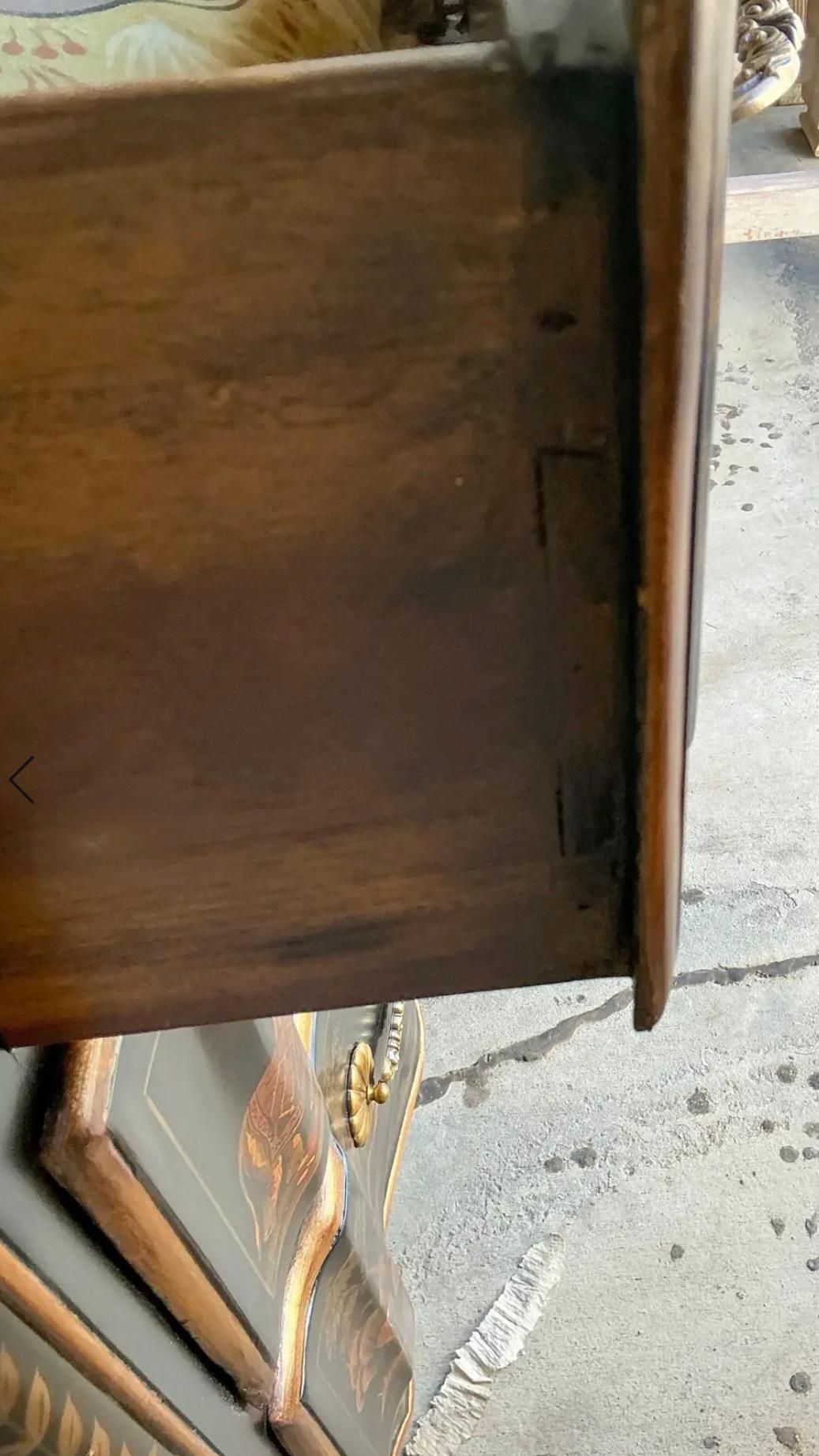20th Century French Louis XIV Style Black Lacquer & Gilt Chinoiserie Chests / Commodes -Pair For Sale