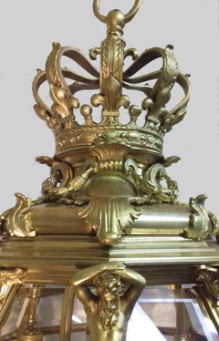 French Louis XIV Style Bronze Gilt Octagonal Versailles Lantern