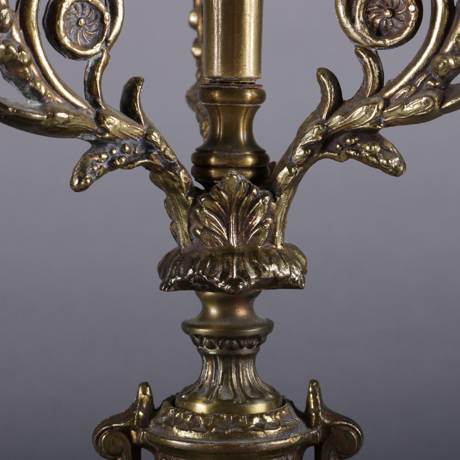 French Louis XIV Style Bronzed Candelabra with Sevres School Porcelain 6