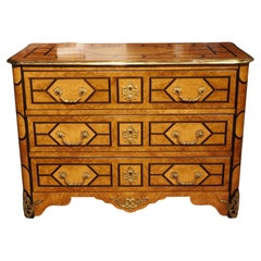 French Louis XIV Style Burlwood Commode with Gilt Bronze Mounts, 20th Century