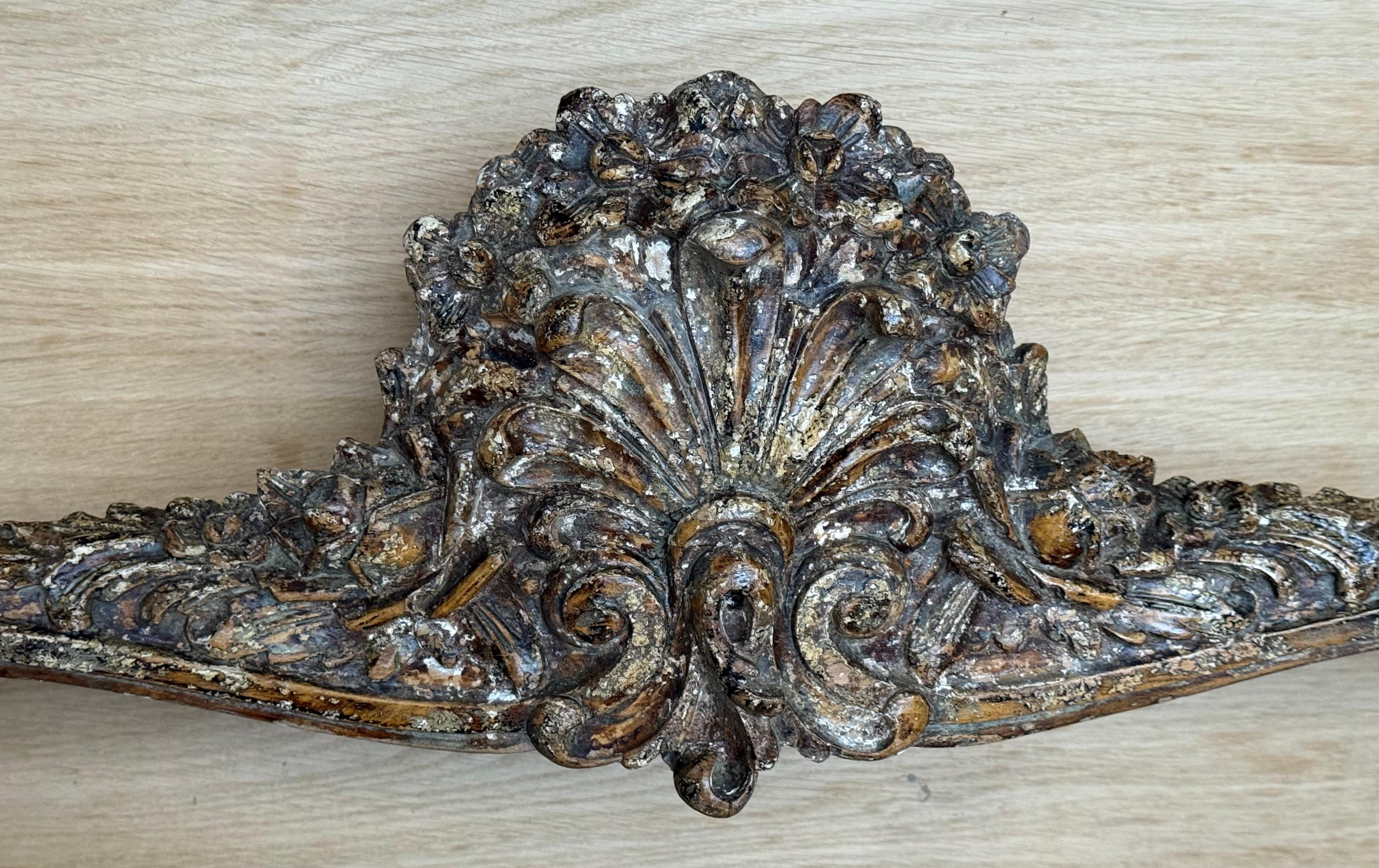 French Louis XIV Style Carved Painted Wall Mounted Console Table with wood top For Sale 5