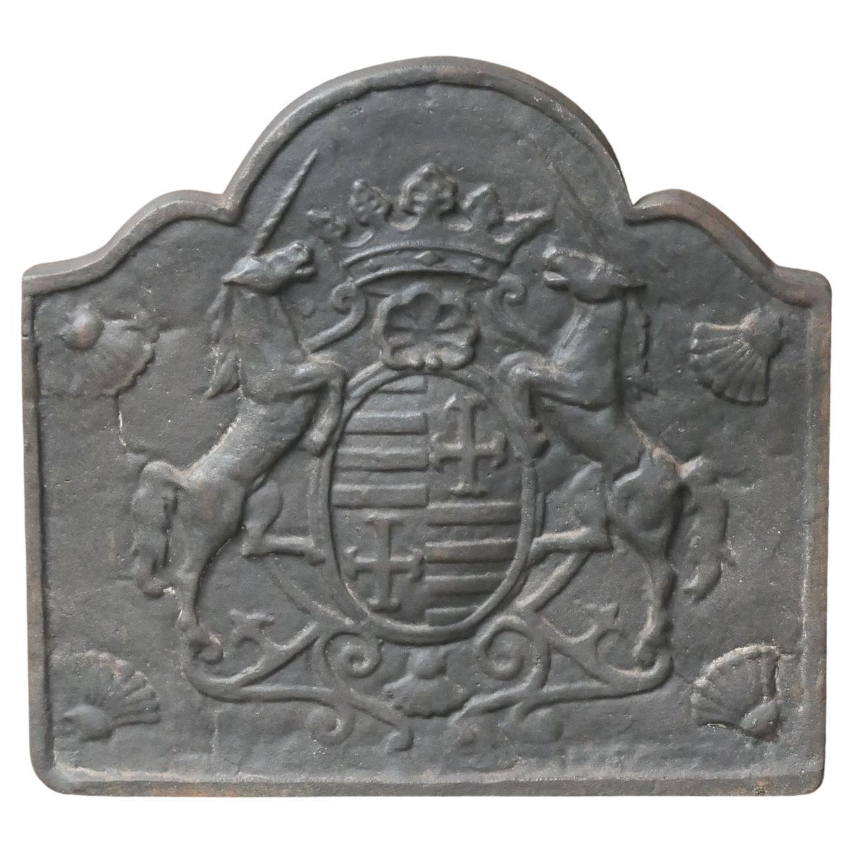 Plaque de cheminée française de style Louis XIV, 20e siècle