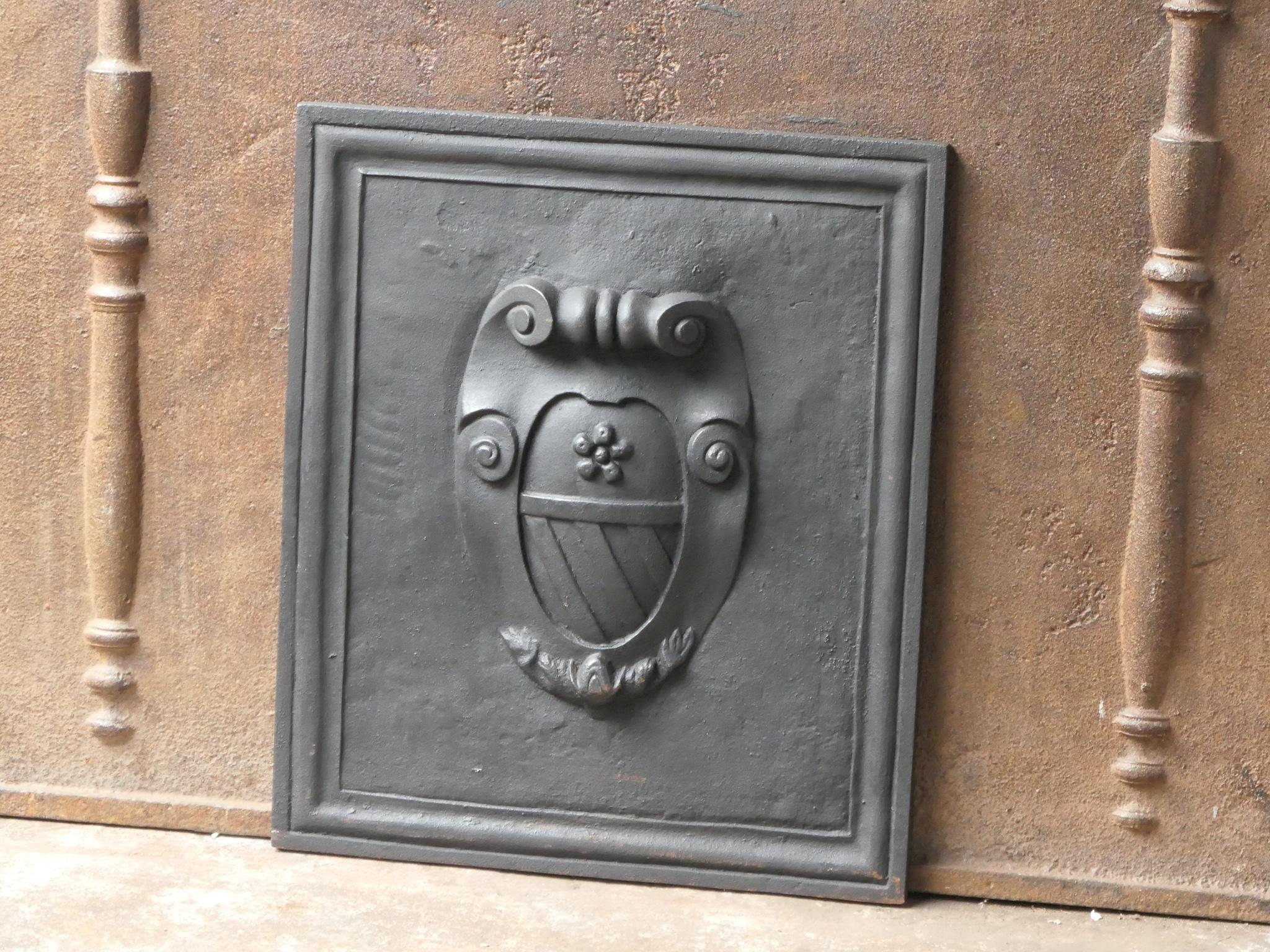 Cast French Louis XIV Style 'Coat of Arms' Fireback / Backsplash For Sale