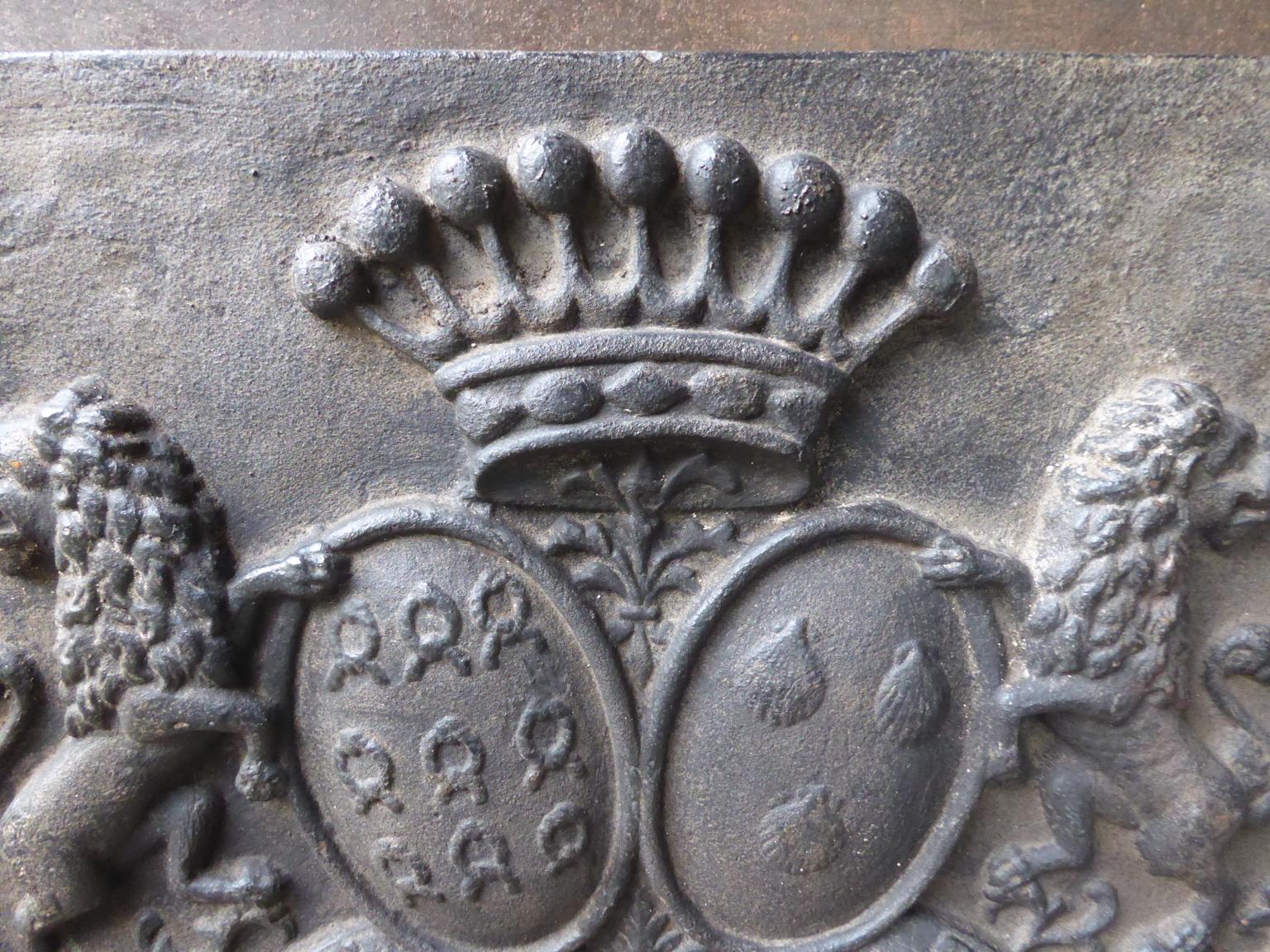 20th Century French Louis XIV Style Coat of Arms Fireback