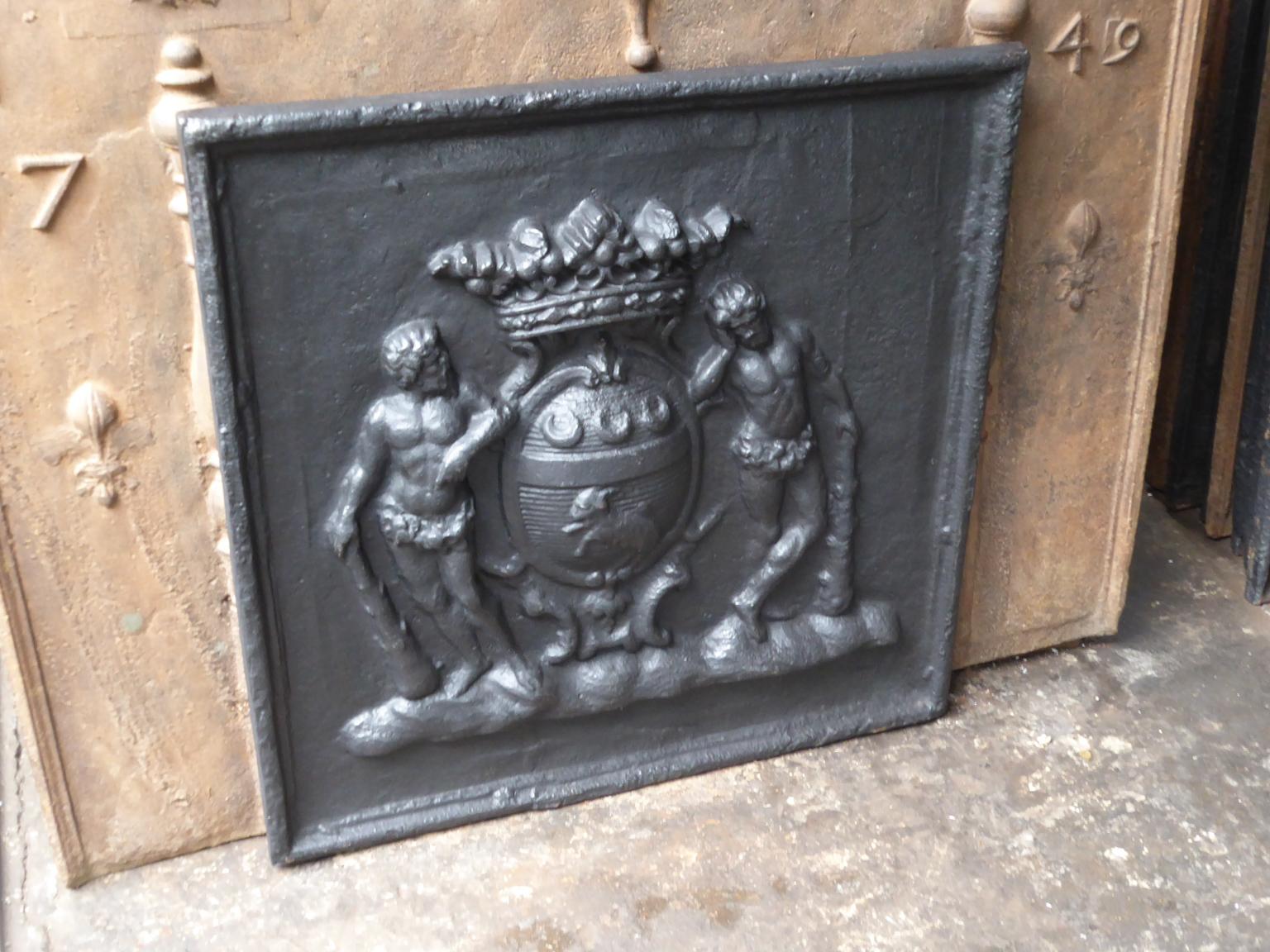 20th Century French Louis XIV Style Coat of Arms Fireback / Backsplash For Sale