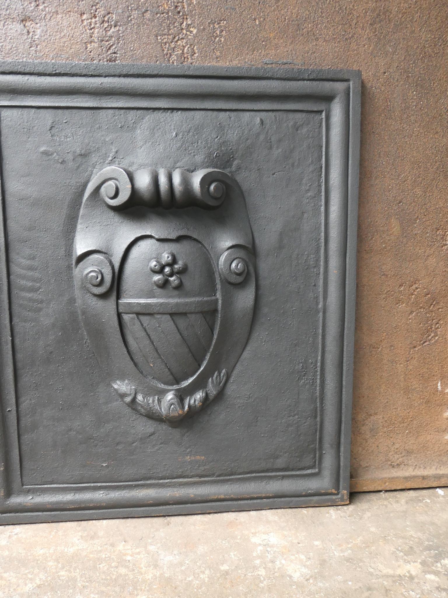 20th Century French Louis XIV Style 'Coat of Arms' Fireback / Backsplash For Sale